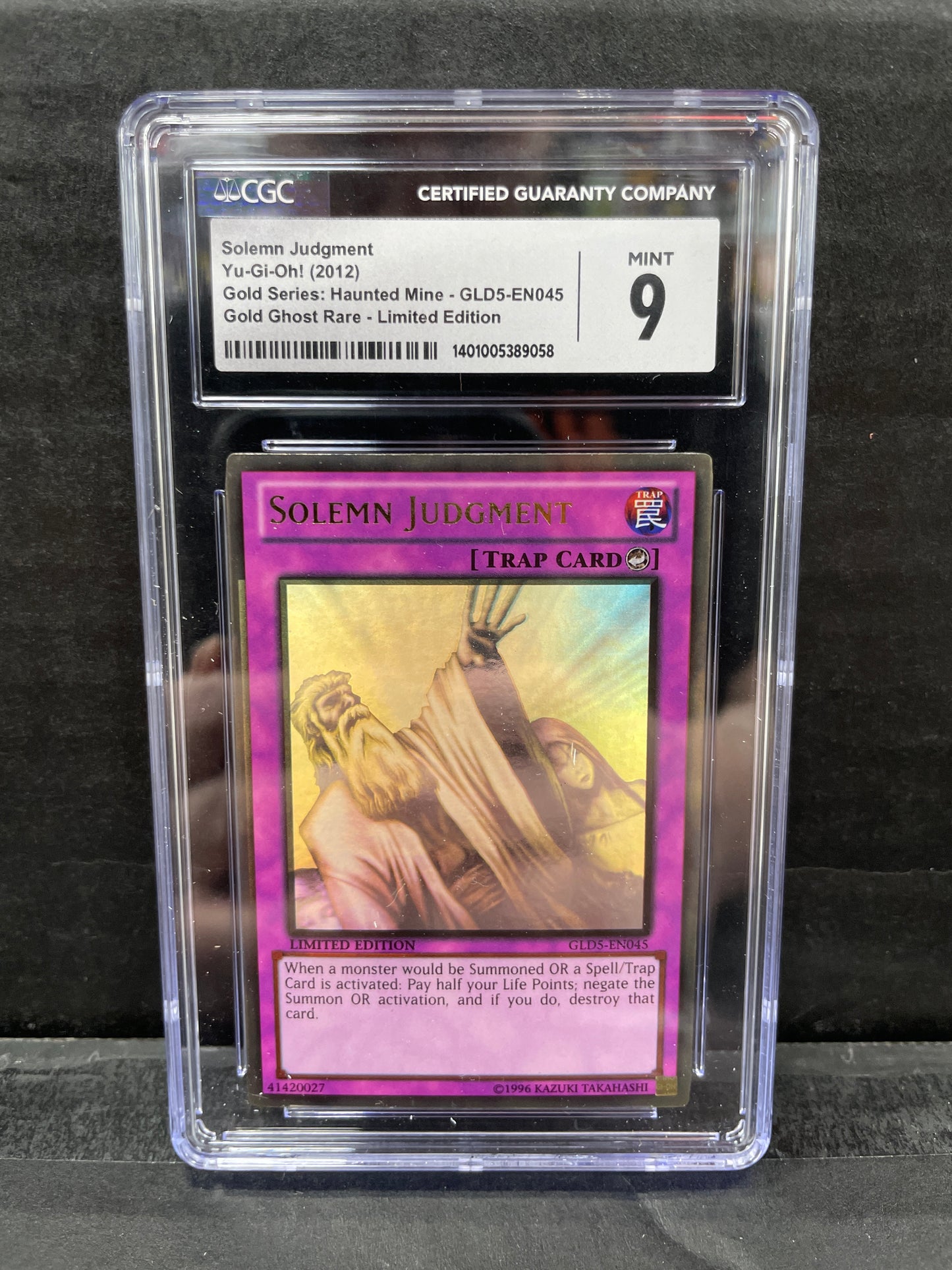 Yugioh Solemn Judgment GLD5-EN045 Gold Ghost Rare CGC 9