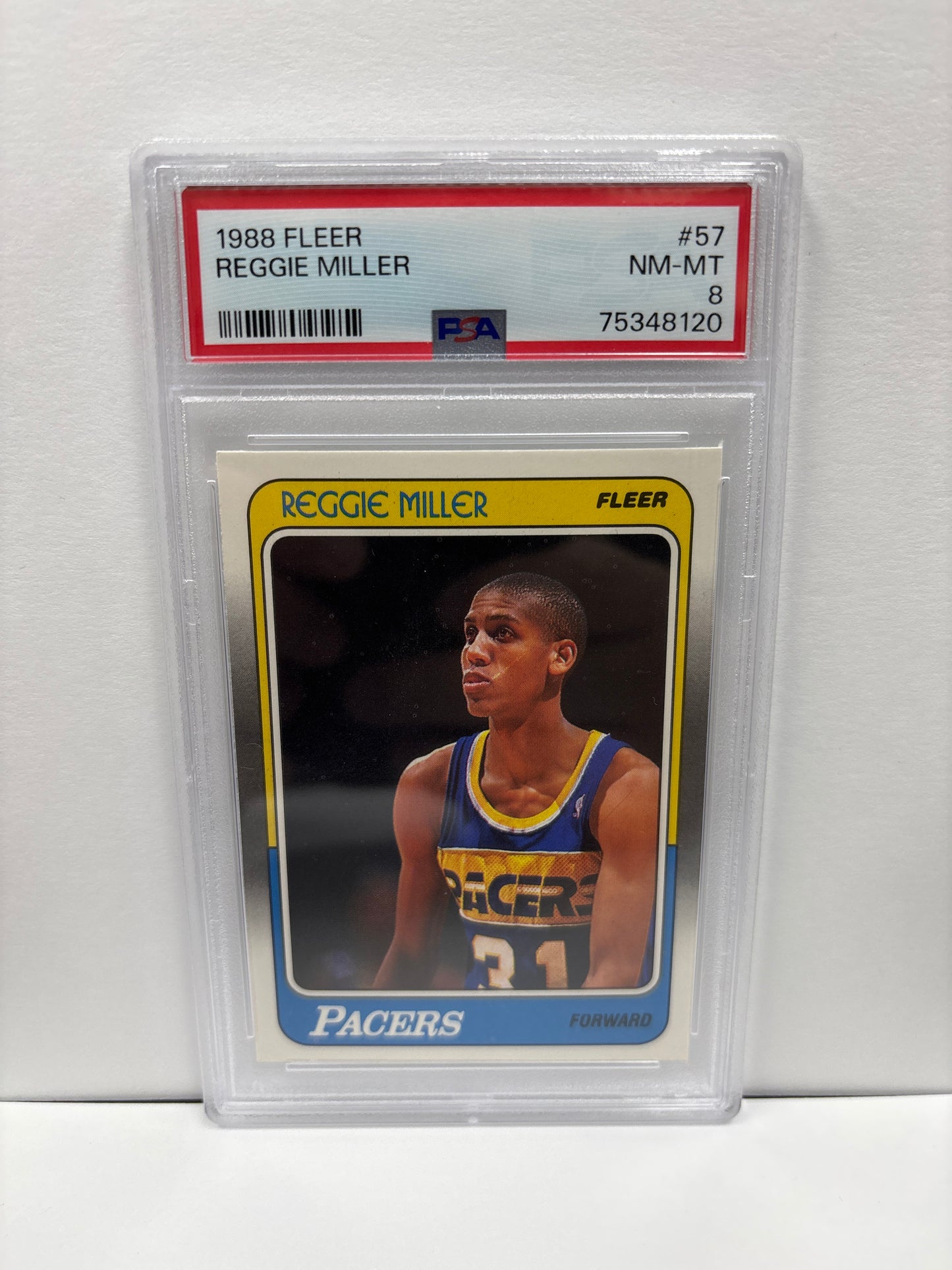 1988 Fleer Reggie Miller #57 PSA 8