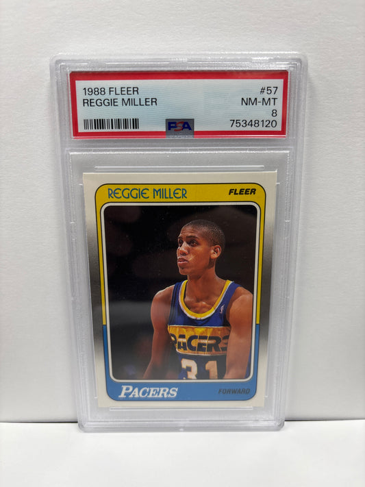 1988 Fleer Reggie Miller #57 PSA 8