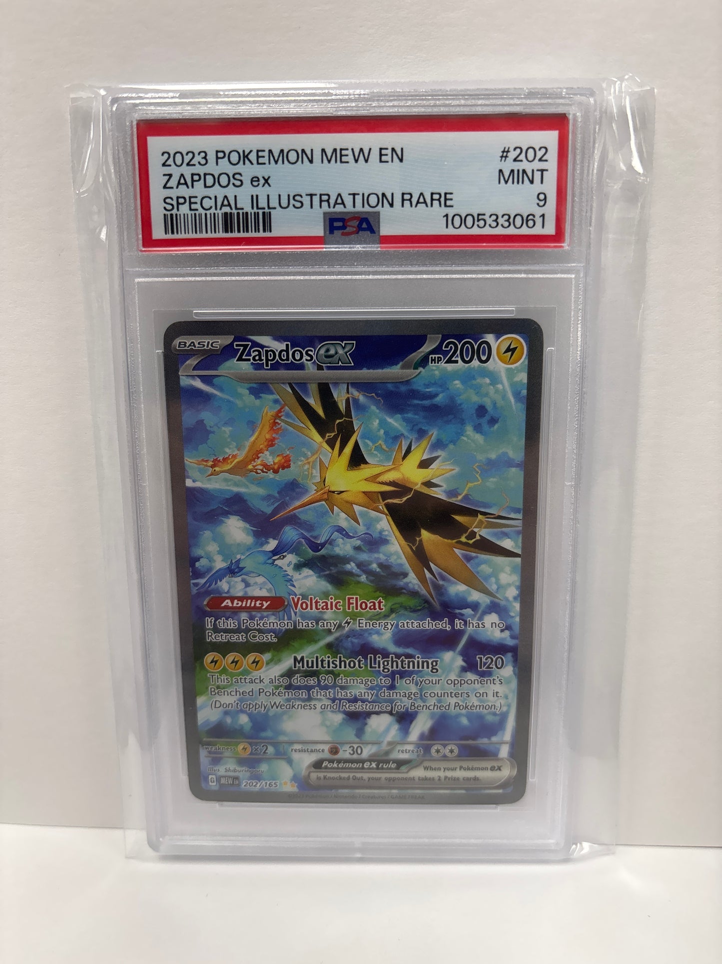 Pokemon Zapdos ex 202/165 PSA 9