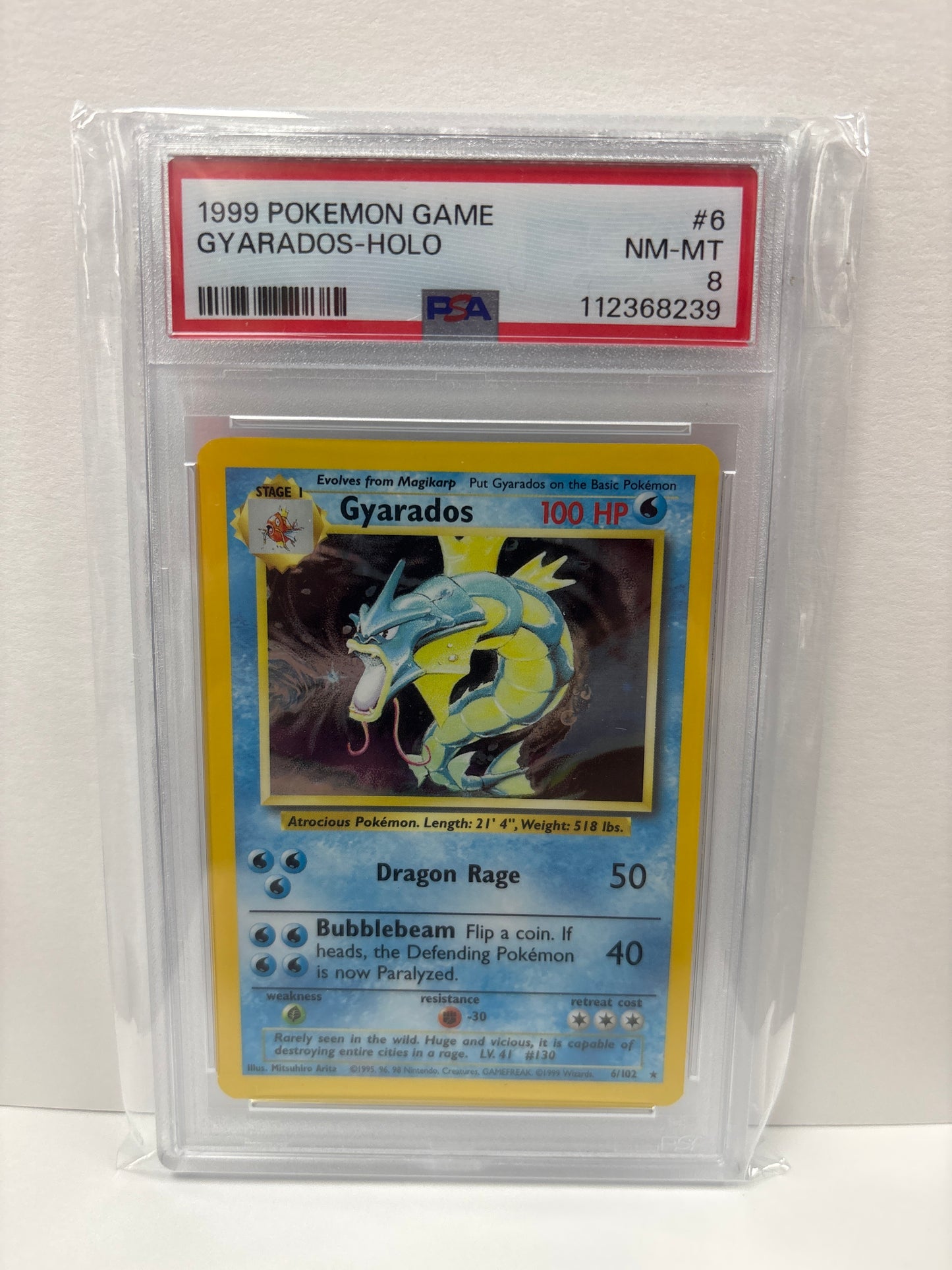 Pokemon Gyarados 6/102 (1999) PSA 8