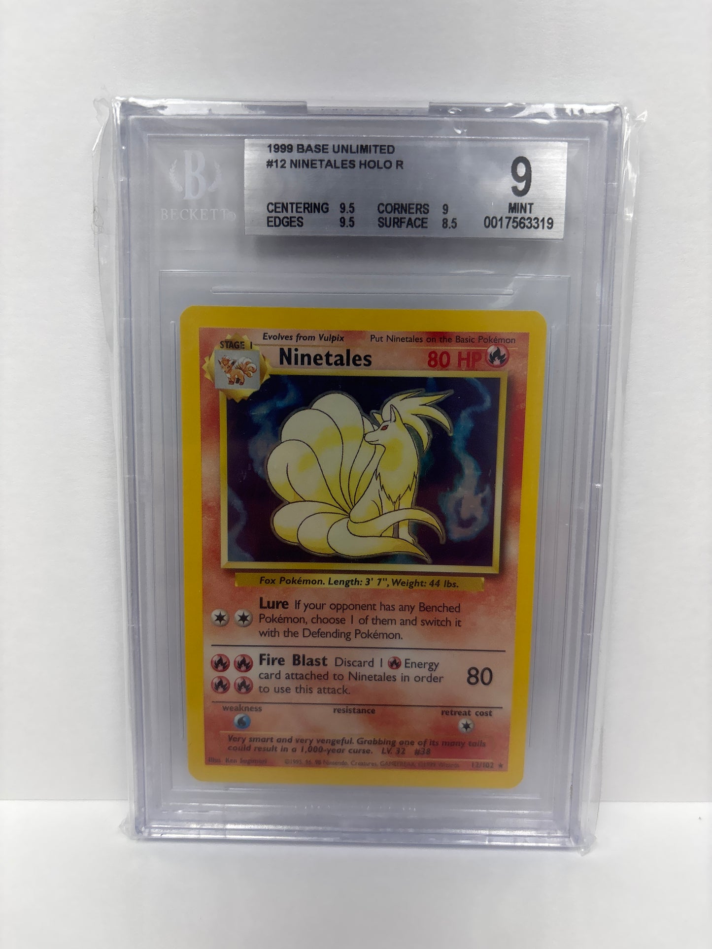 Pokemon Ninetales 12/102 (1999) Beckett 9