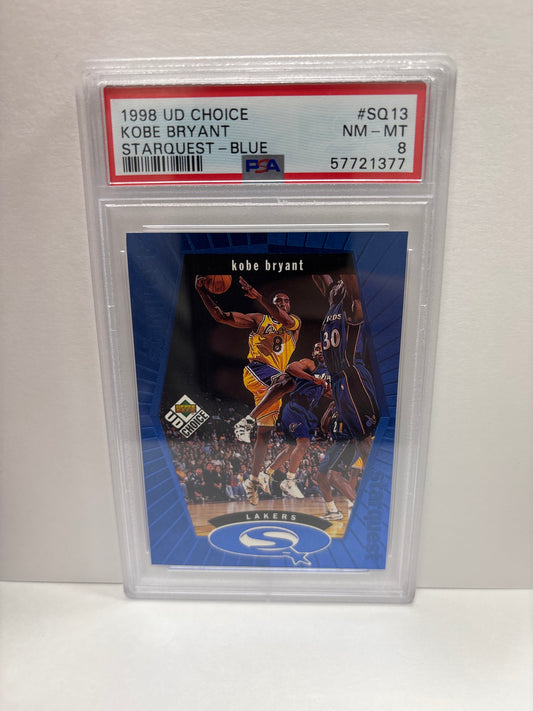 1998 UD Choice Kobe Bryant SQ13 Starquest Blue PSA 8