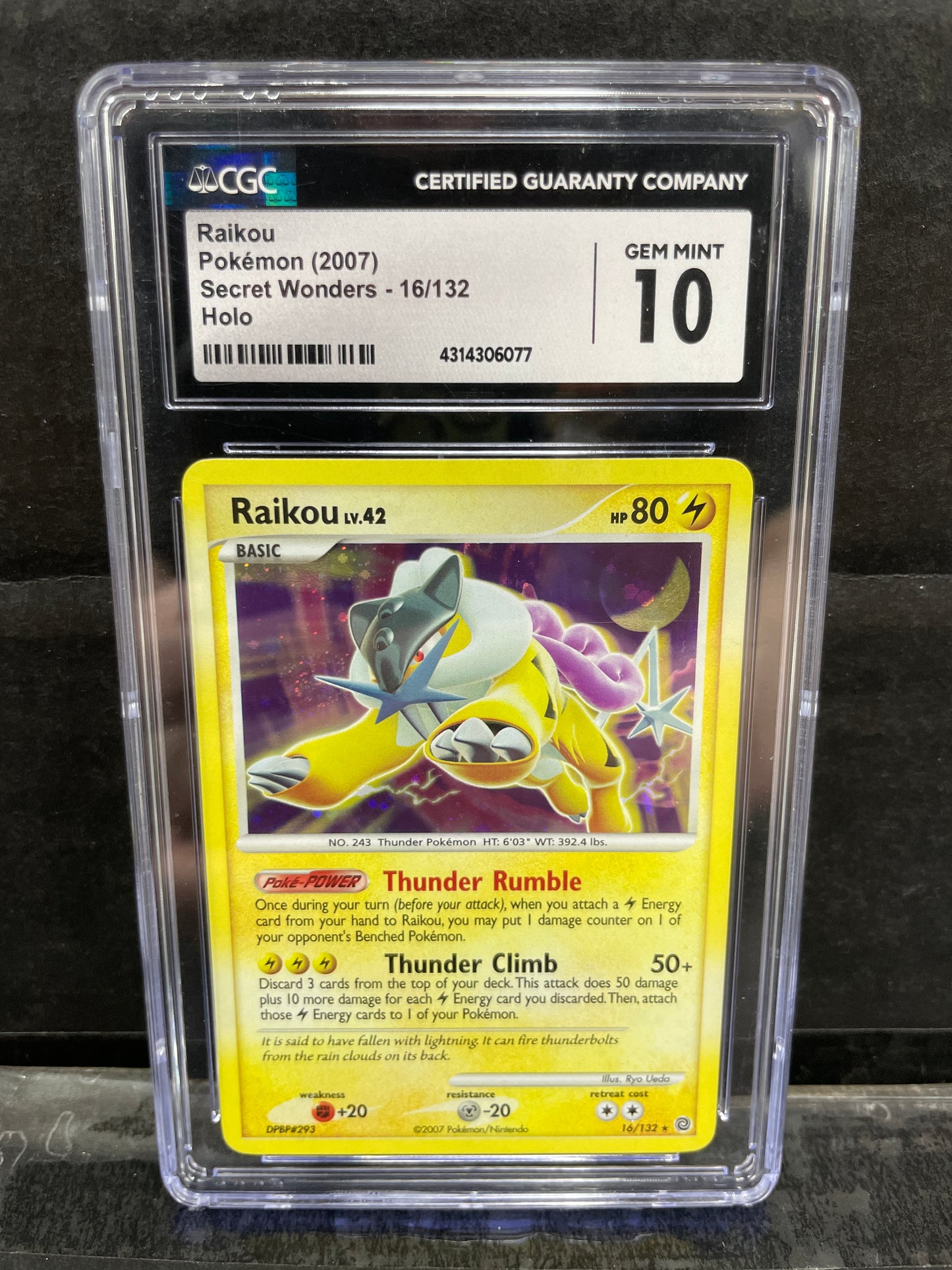 Pokemon Raikou 16/132 Holo CGC 10