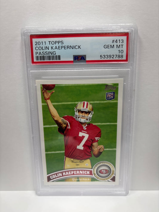 2011 Topps Colin Kaepernick #413 Passing PSA 10 (Scratches on Slab)