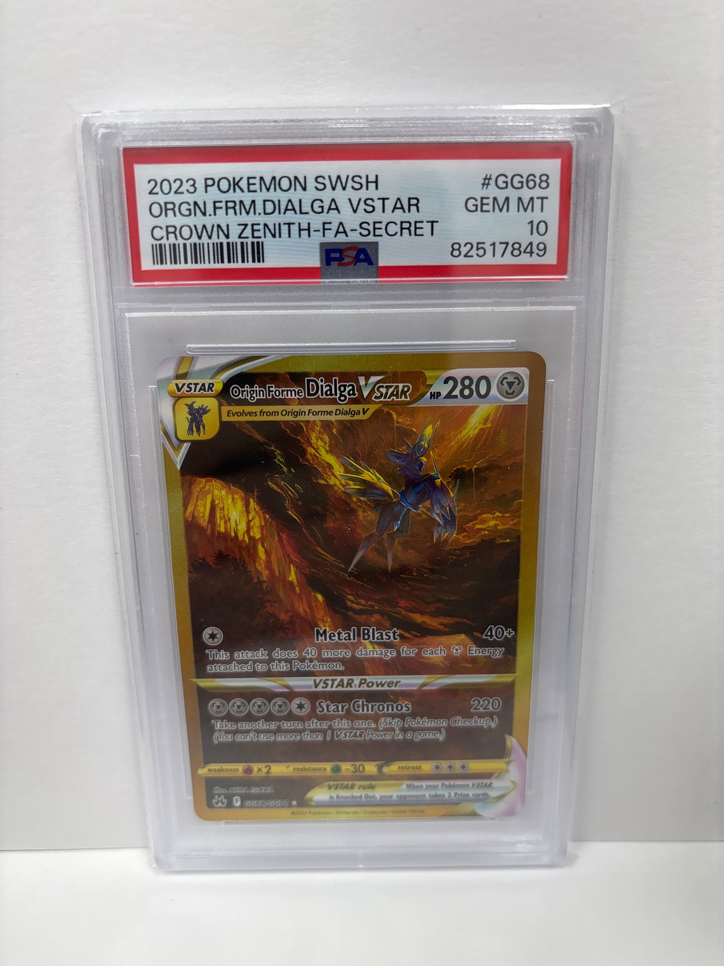 Pokemon Origin Forme Dialga VSTAR GG68/GG70 PSA 10