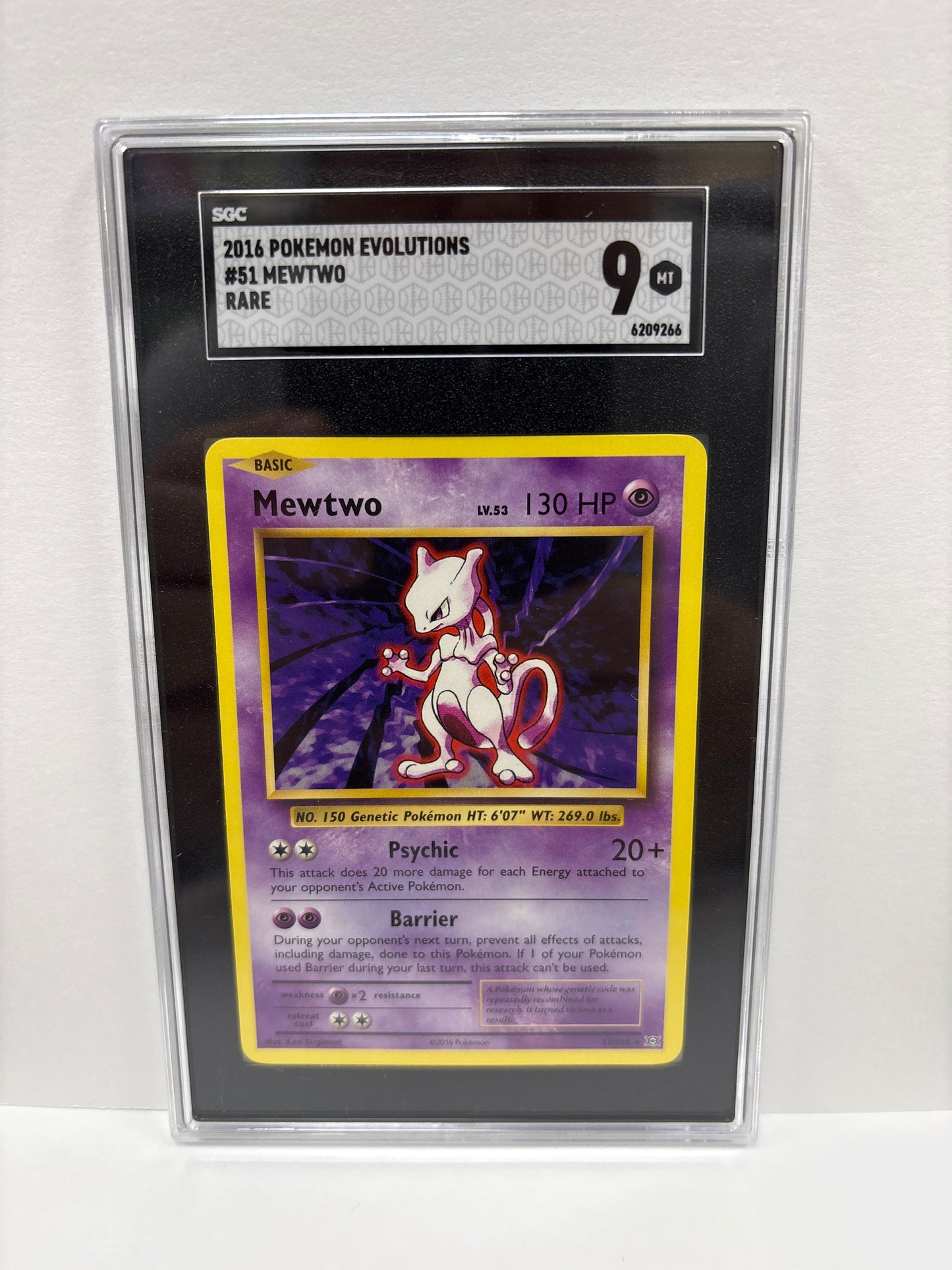 Pokemon Mewtwo 51/108 Non-HOLO (2016) SGC 9