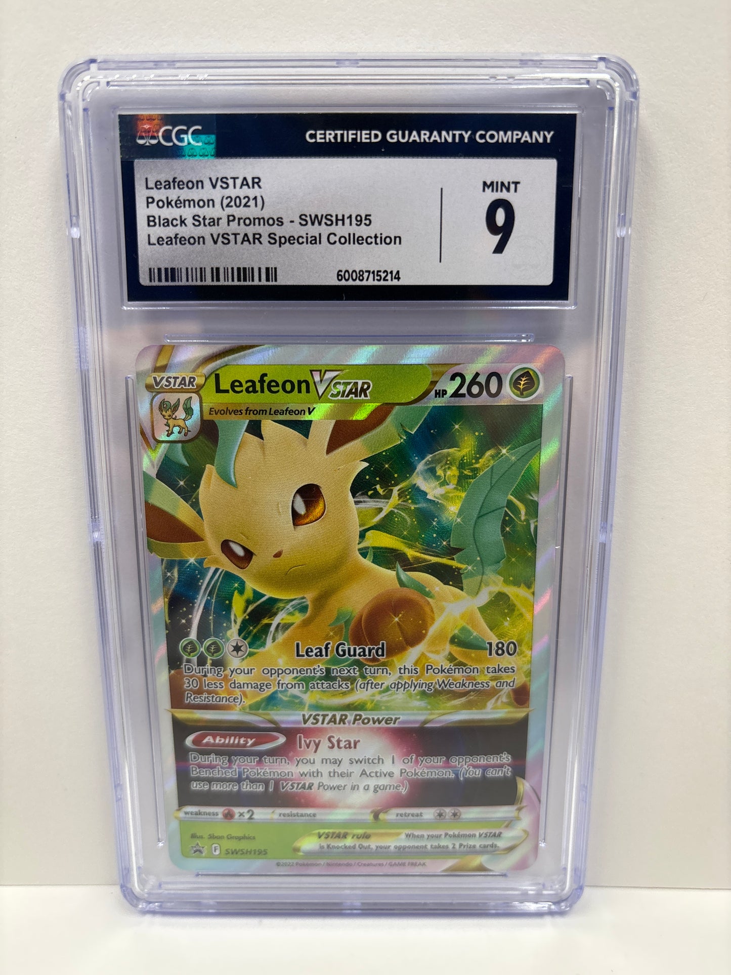 Pokemon Leafeon VSTAR SWSH195 CGC 9