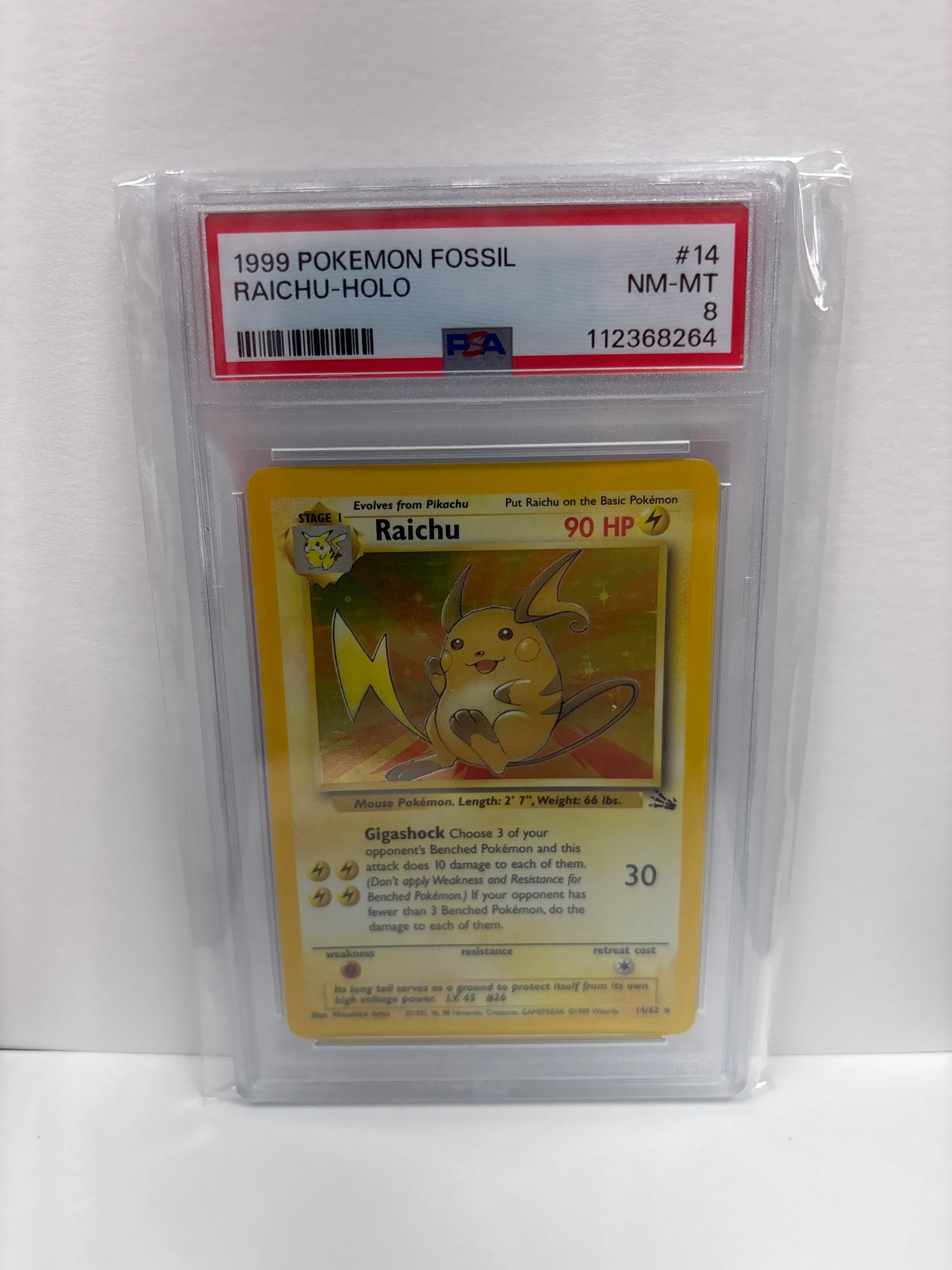 Pokemon Raichu 14/62 (1999) PSA 8