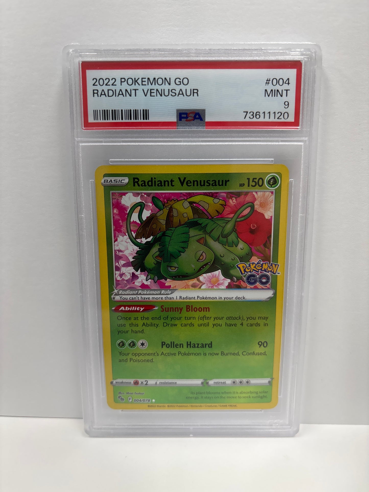 Pokemon Radiant Venusaur 004/078 PSA 9