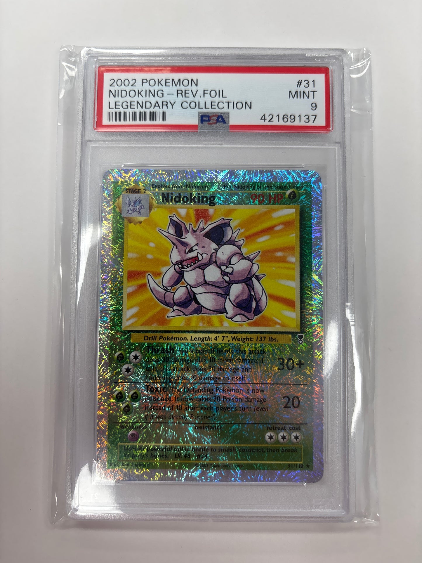 Pokemon Nidoking 31/110 Reverse FOIL PSA 9