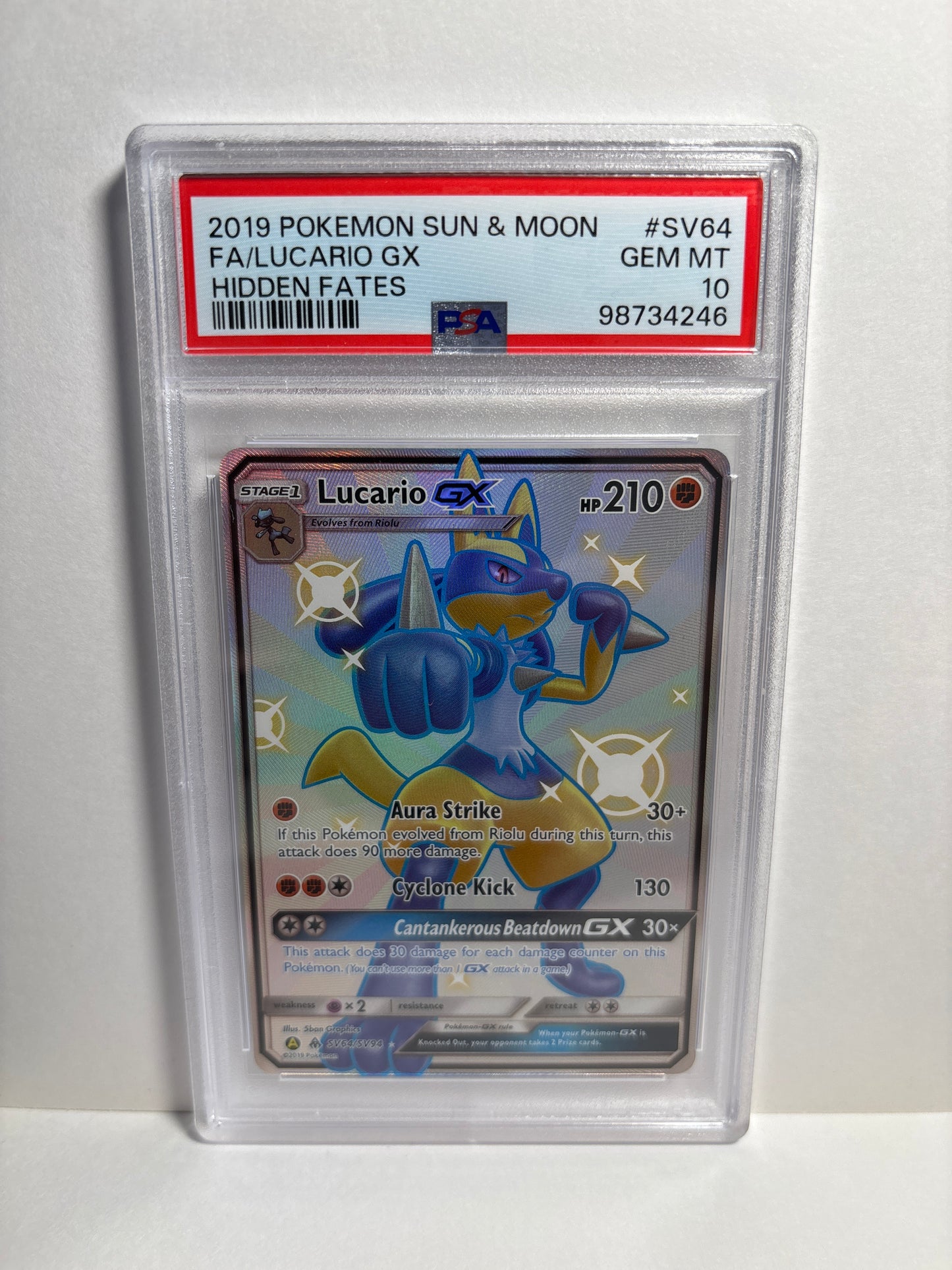 Pokemon Lucario GX SV64/SV94 PSA 10