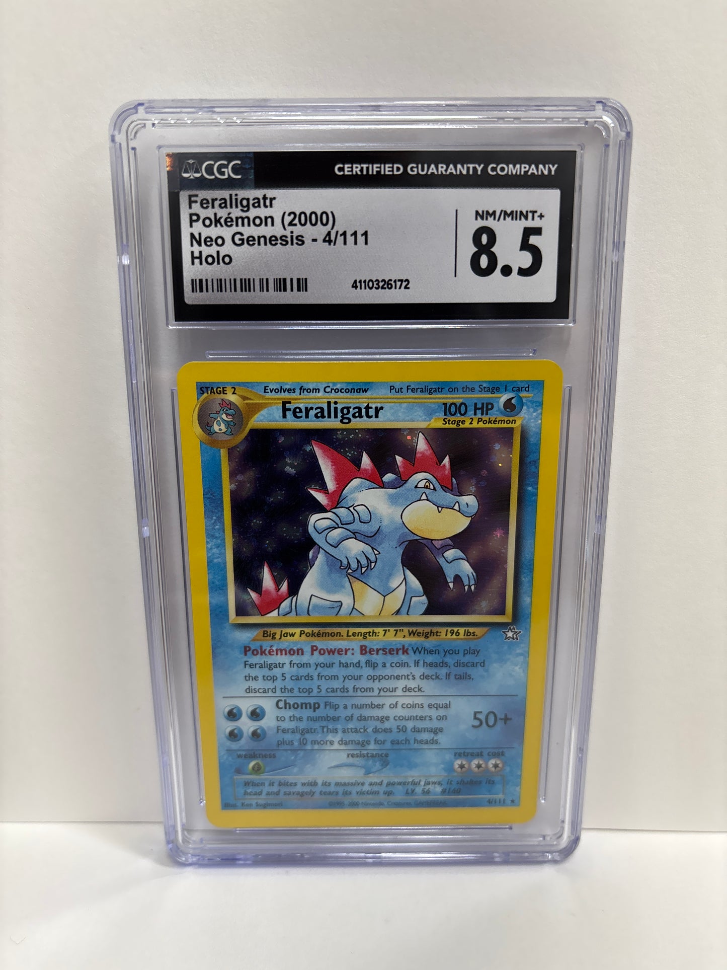Pokemon Feraligatr 4/111 (2000) HOLO CGC 8.5