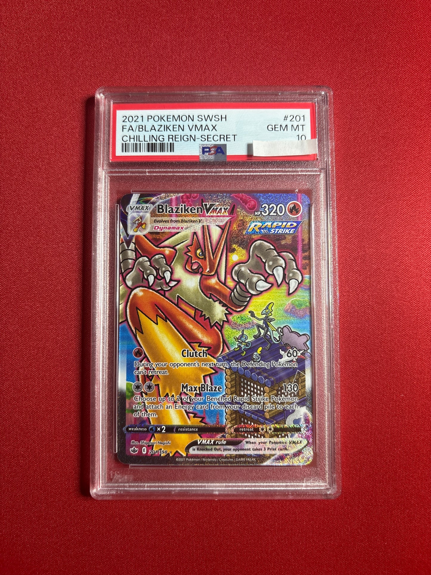Pokemon Blaziken VMAX 201/198 PSA 10