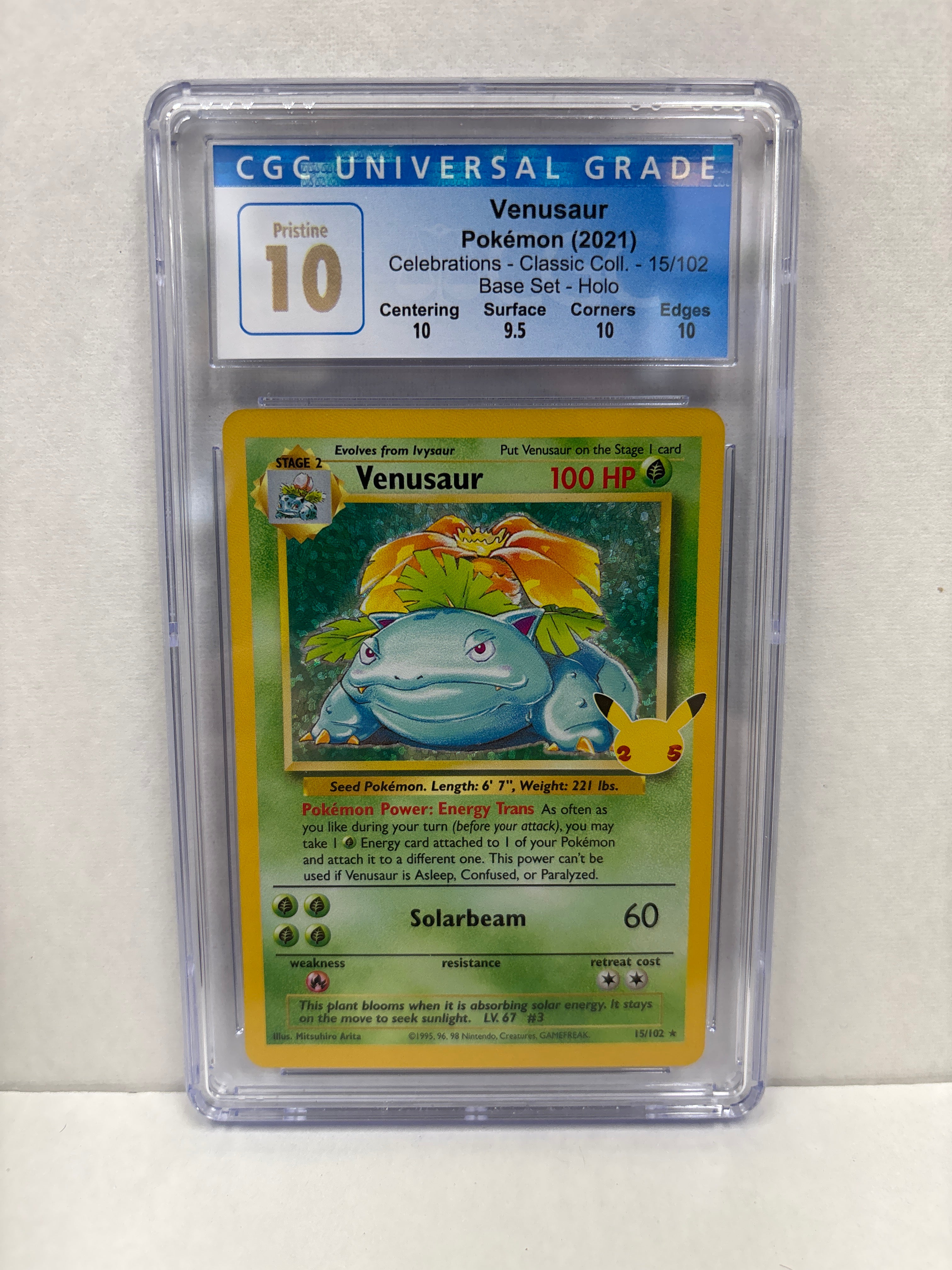 venusaur pokemon card 1995 Pokemon Venusaur 15/102 Celebrations (2021) CGC Pristine 10 – Zapp! Comics