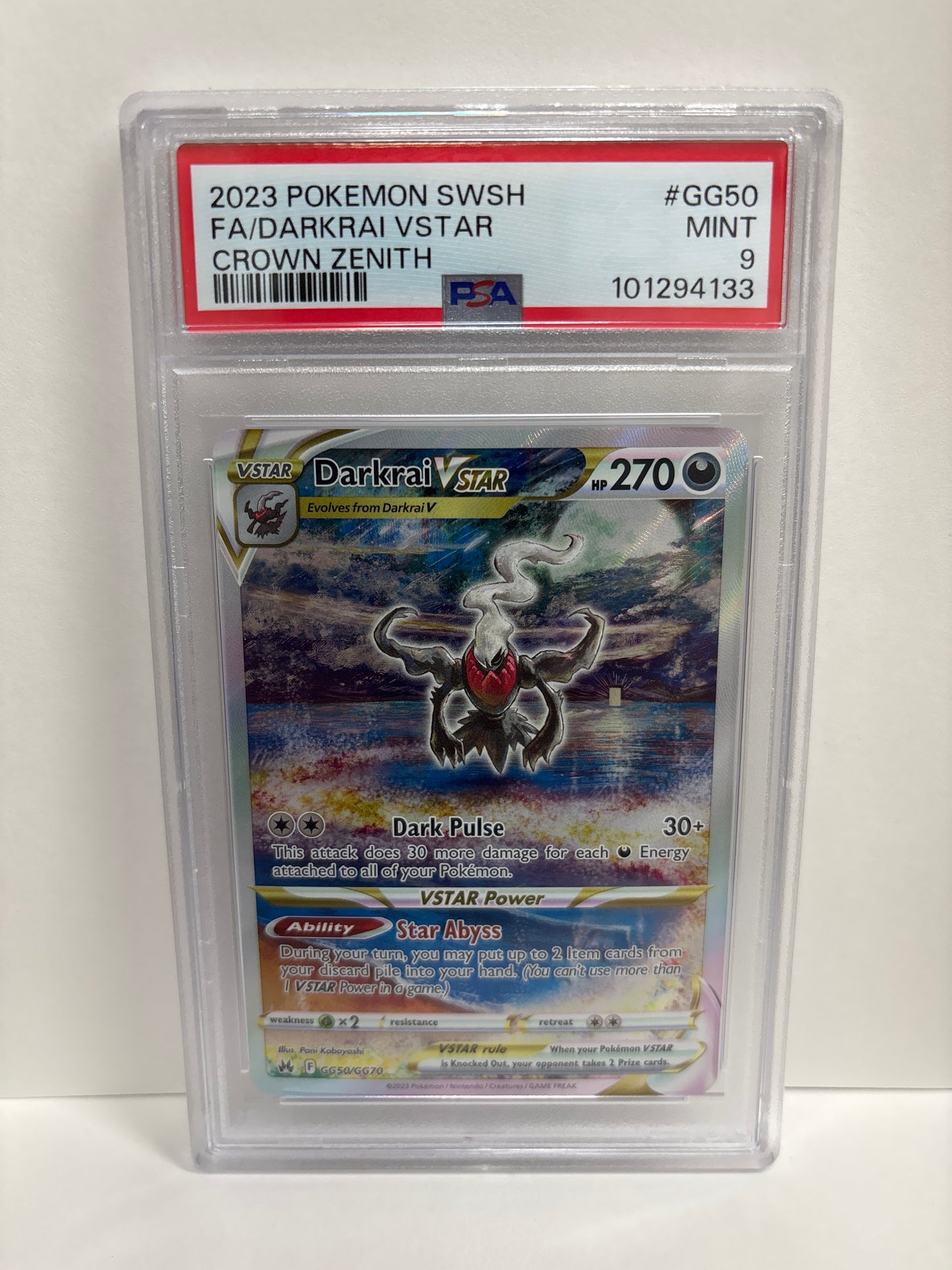 Pokémon Darkrai VSTAR GG50/GG70 PSA 9