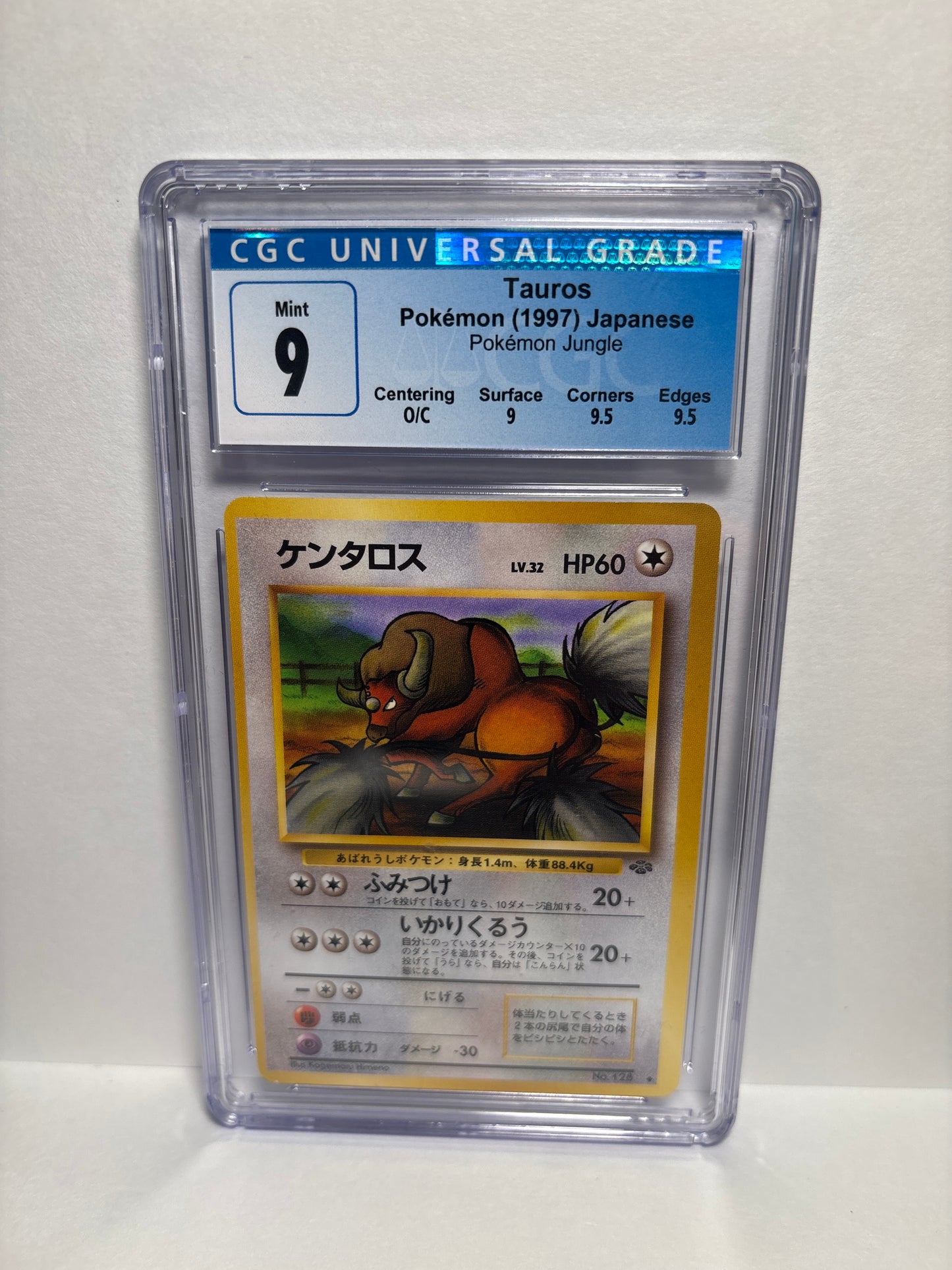 Pokemon Japanese Tauros #128 (1997) CGC 9 (Scrathes on Slab)