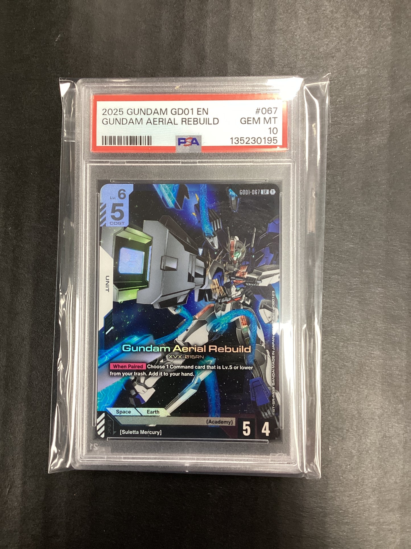 2025 Gundam Card Game Gundam Aerial Rebuild GD01-067 LR PSA 10
