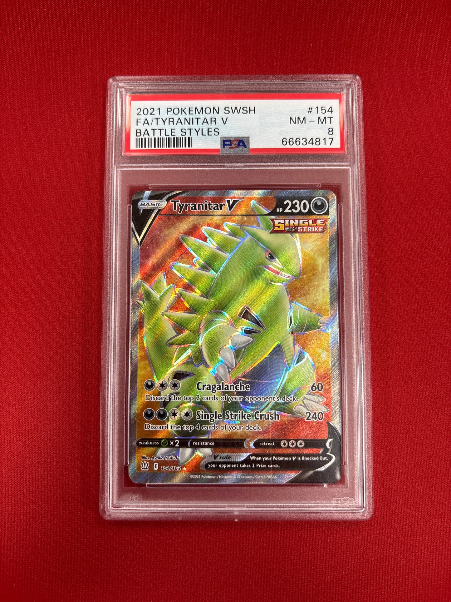 Pokemon Tyranitar V 154/163 PSA 8