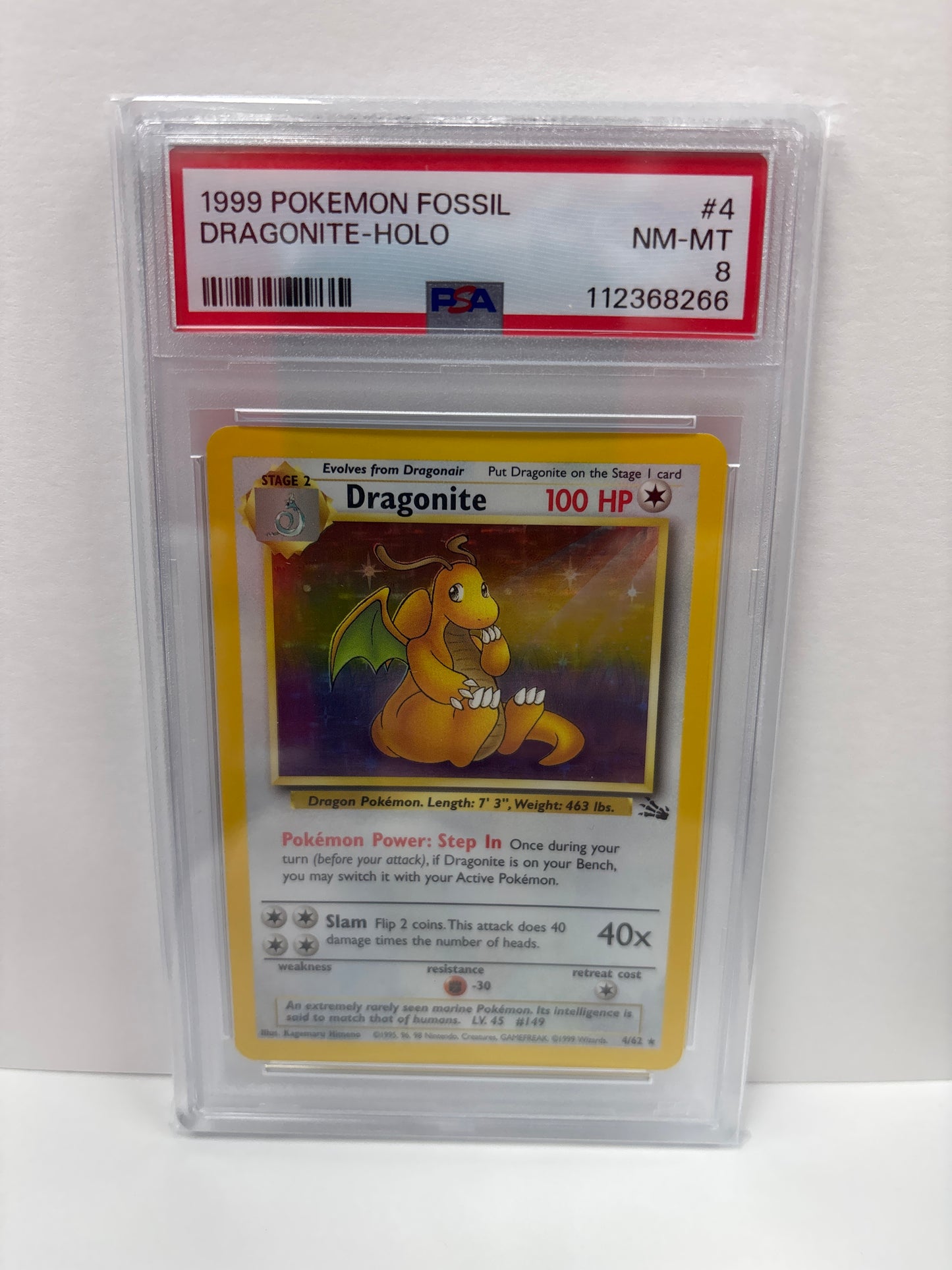 Pokemon Dragonite 4/62 (1999) PSA 8