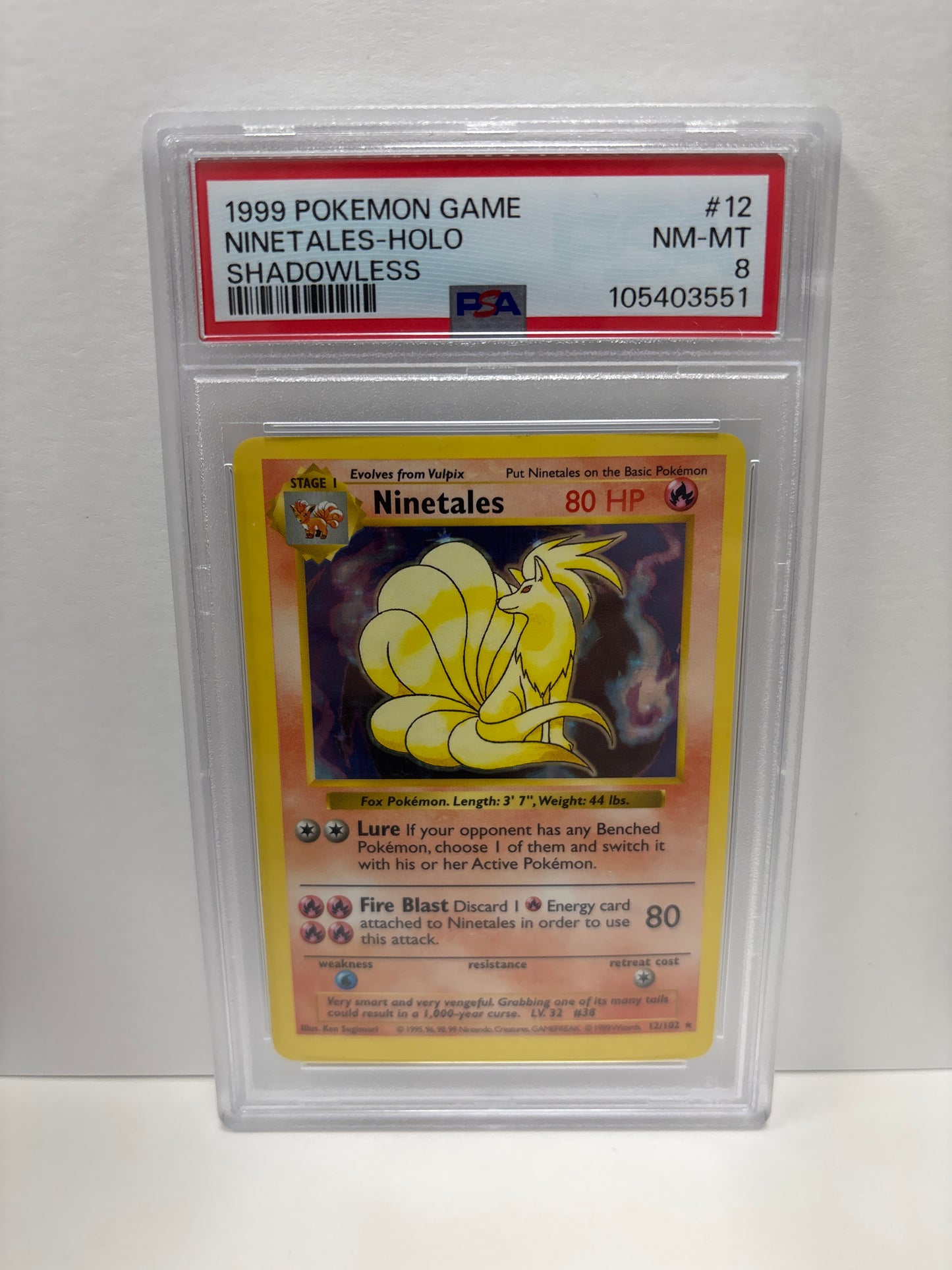 Pokemon Ninetales 12/102 Shadowless PSA 8