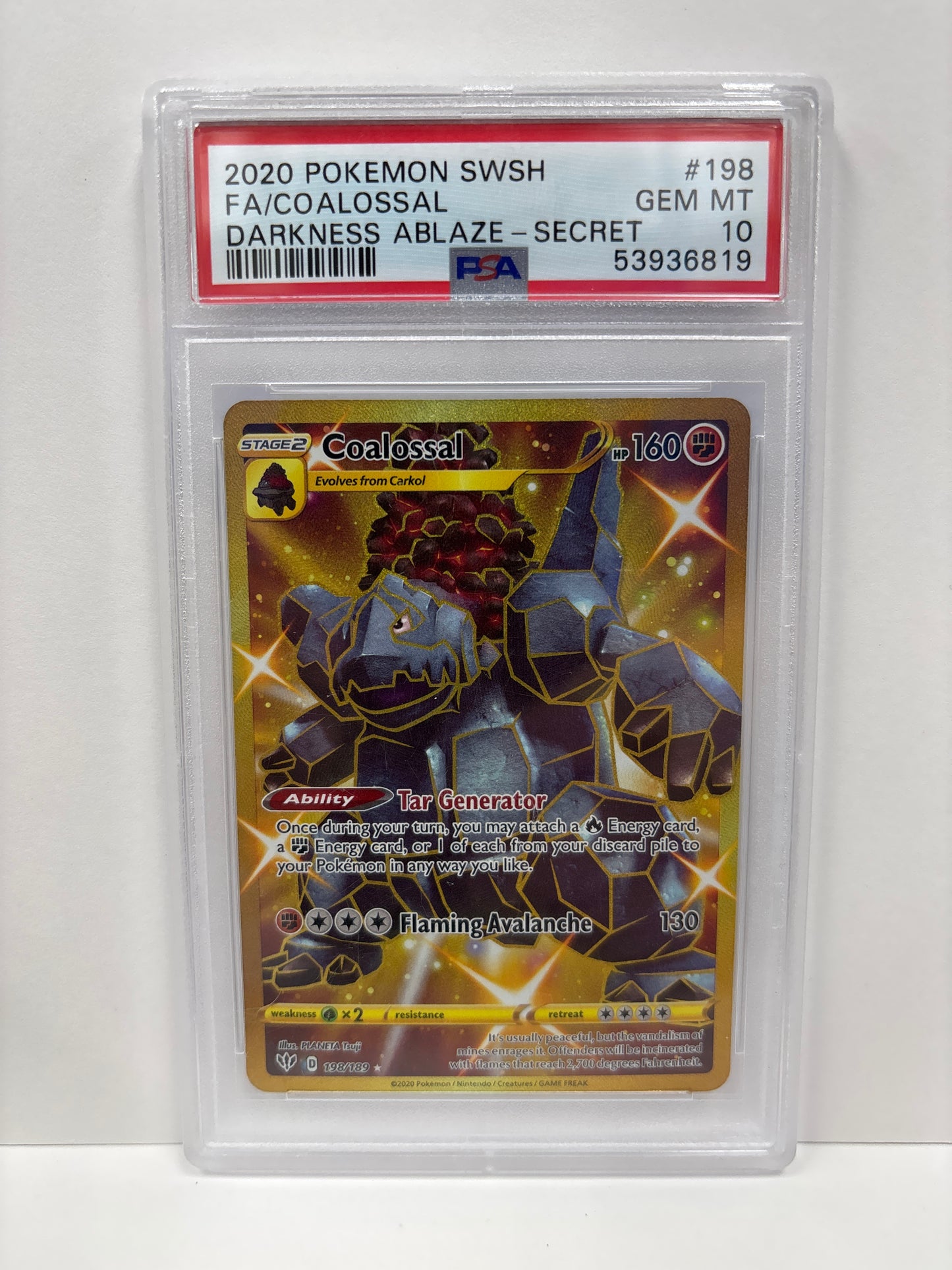Pokemon Coalossal 198/189 PSA 10