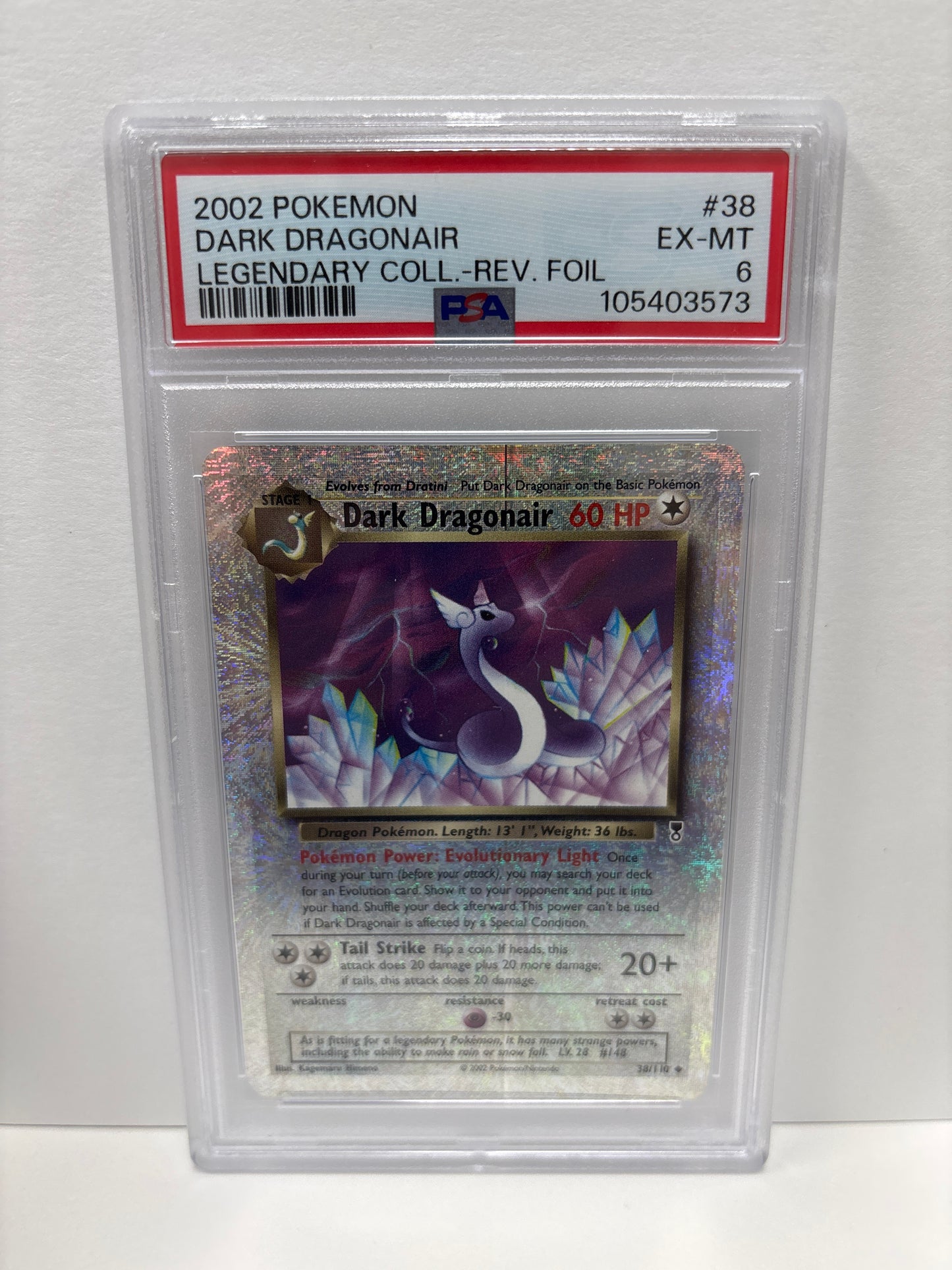 Pokemon Dark Dragonair 38/110 Reverse FOIL PSA 6
