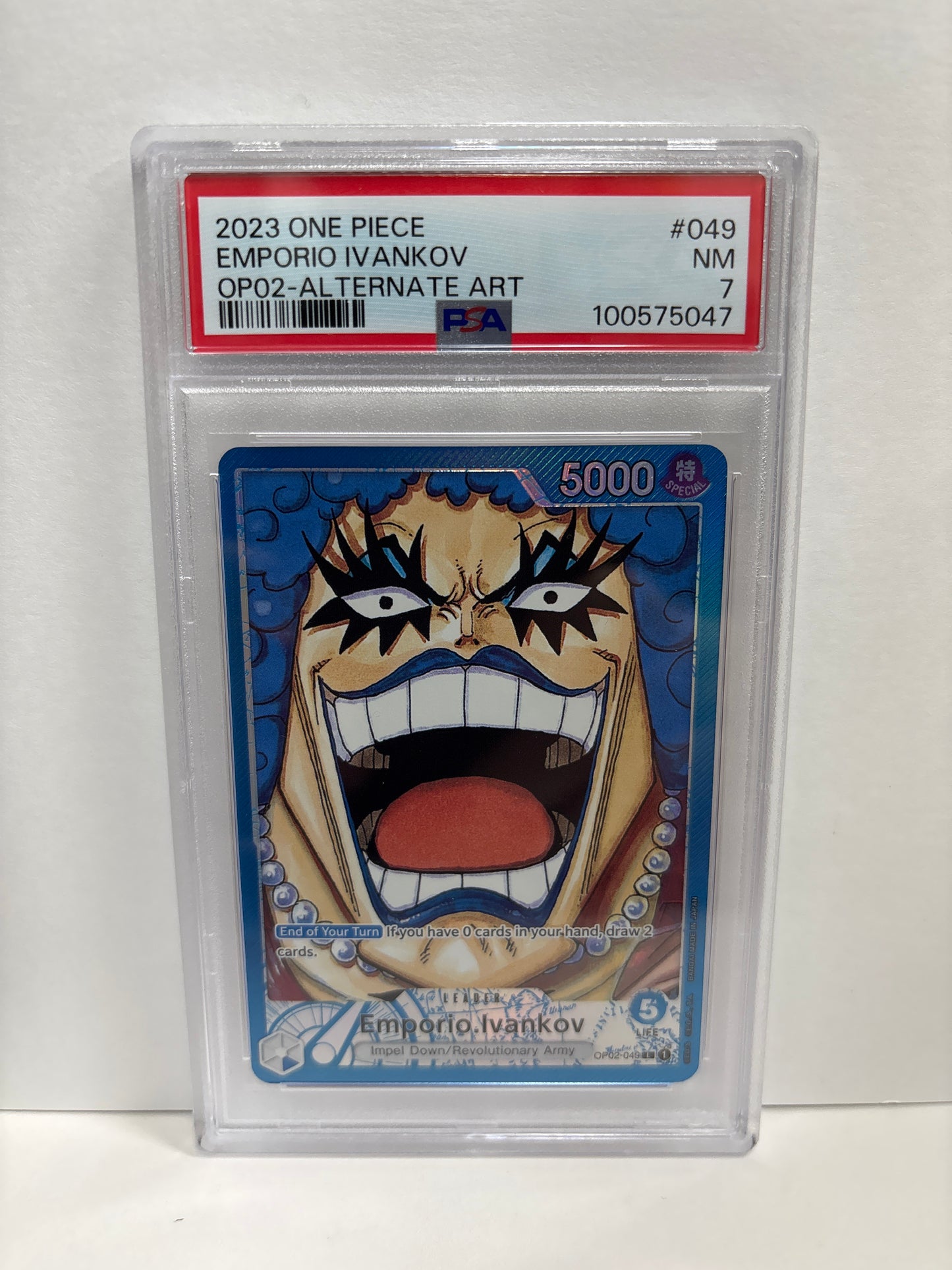 One Piece TCG Emporio.Ivankov OP02-049 PSA 7
