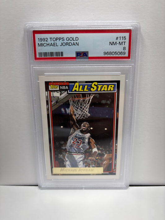 1992 Topps Gold Michael Jordan #115 PSA 8