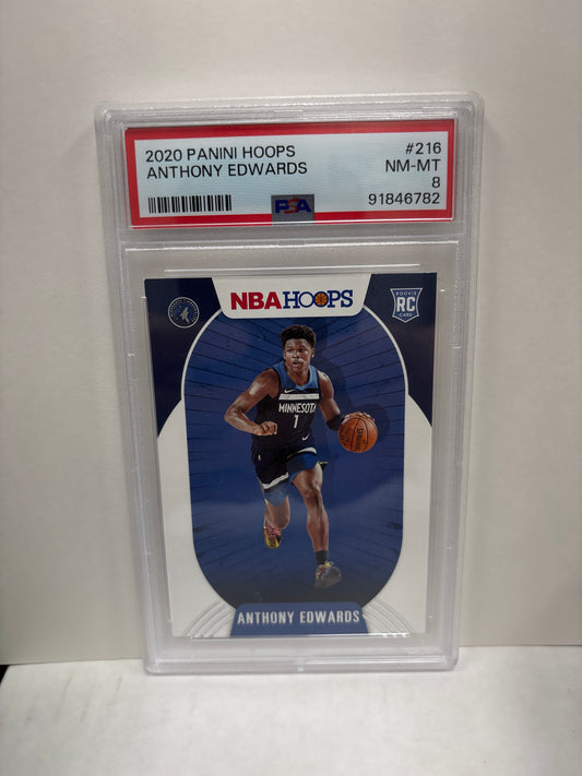 2020 Panini Hoops Anthony Edwards #216 PSA 8