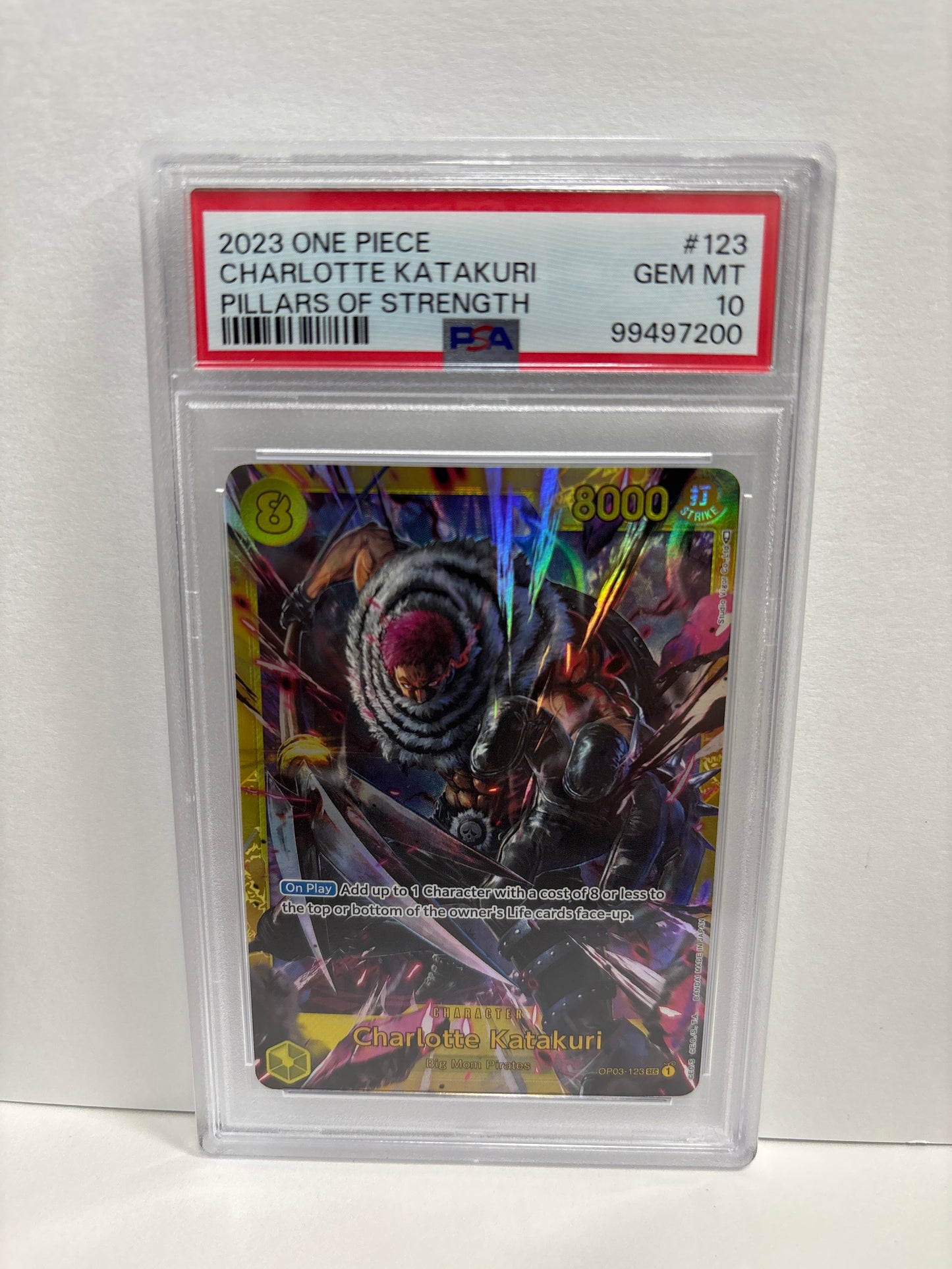One Piece TCG Charlotte Katakuri OP03-123 PSA 10
