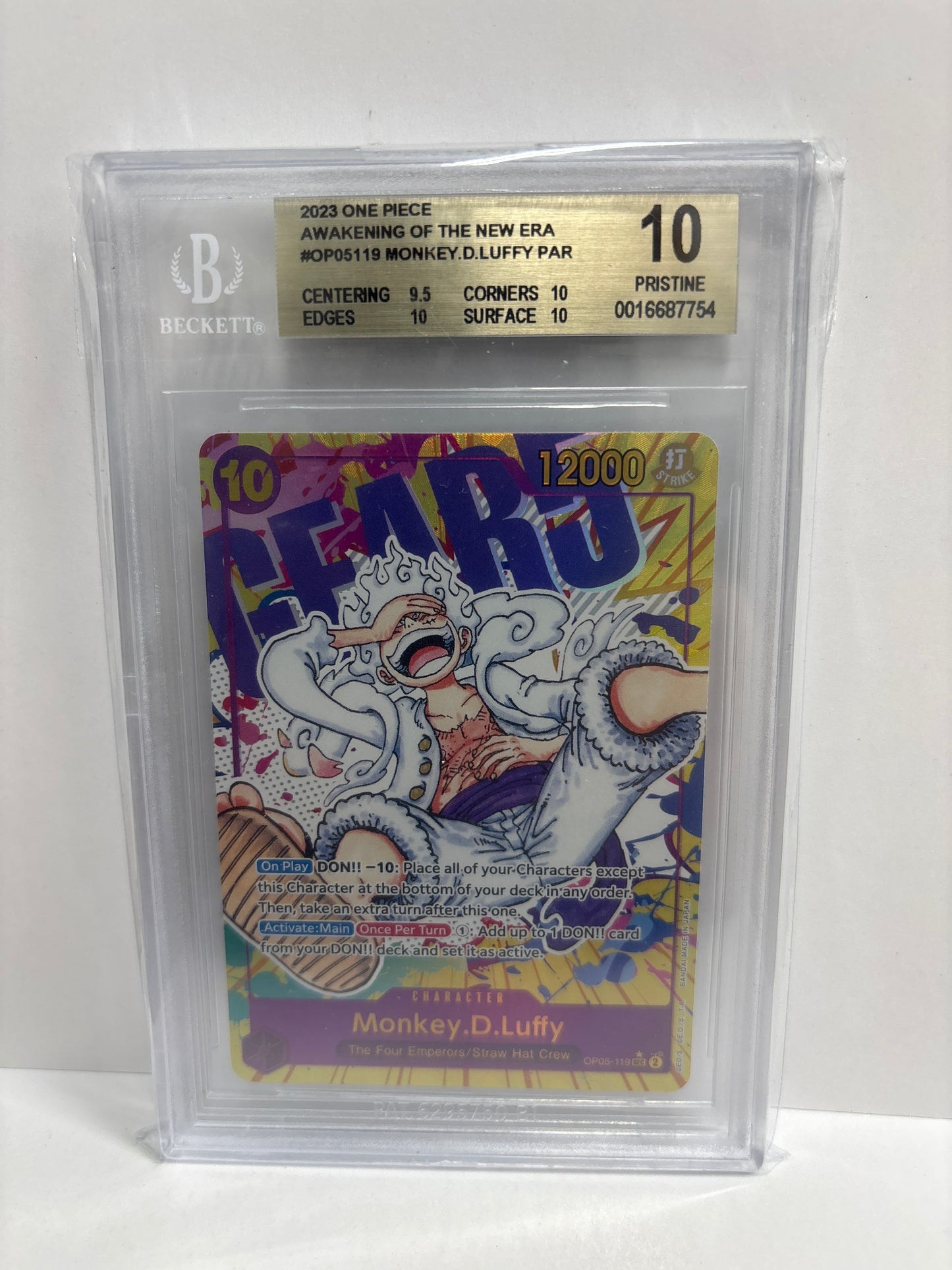 One Piece TCG Monkey D. Luffy OP05-119 Beckett 10