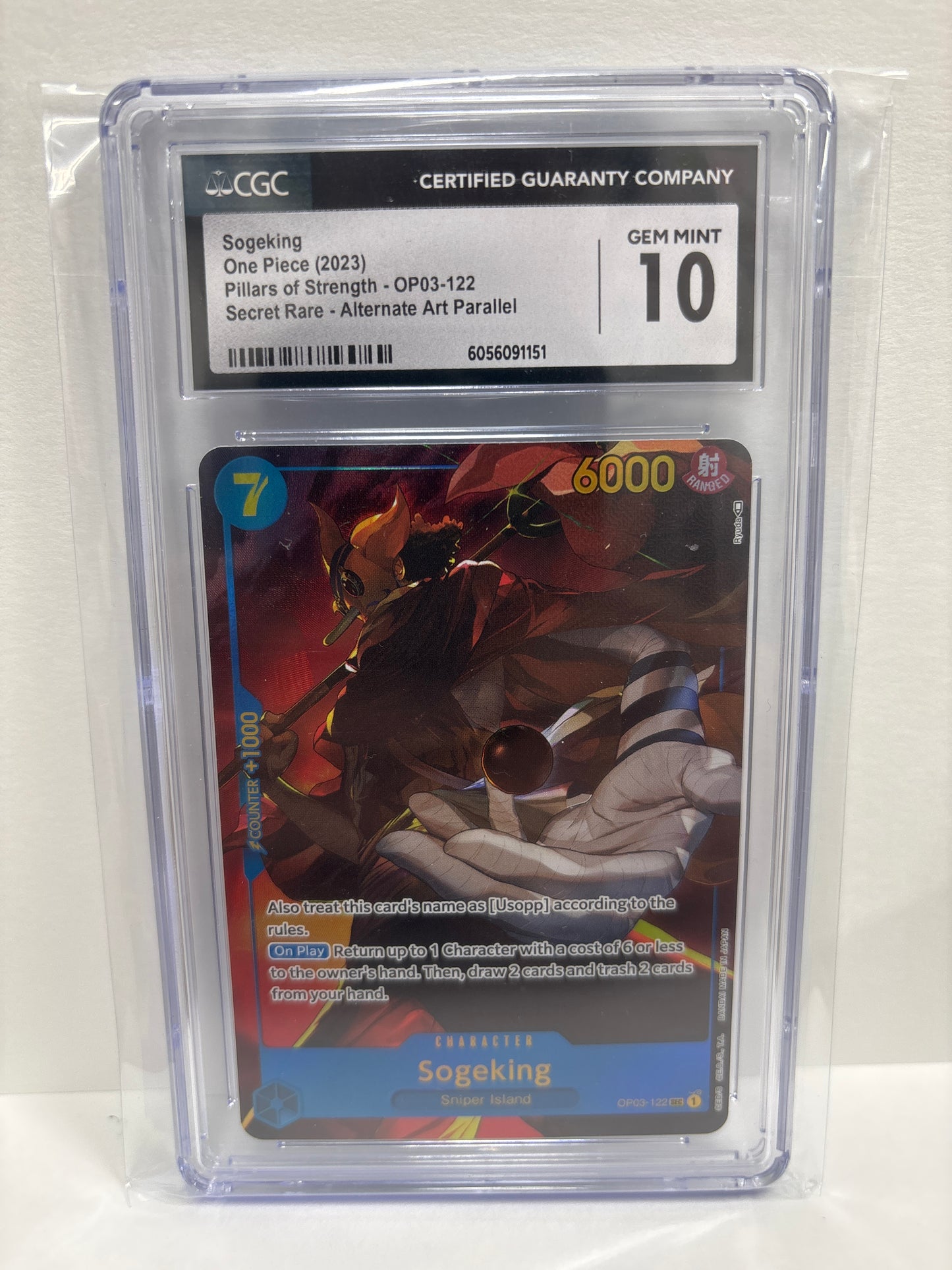 One Piece Card Game Sogeking OP03-122 CGC 10