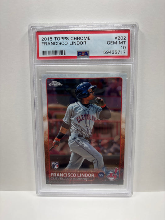 2015 Topps Chrome Francisco Lindor #202 PSA 10