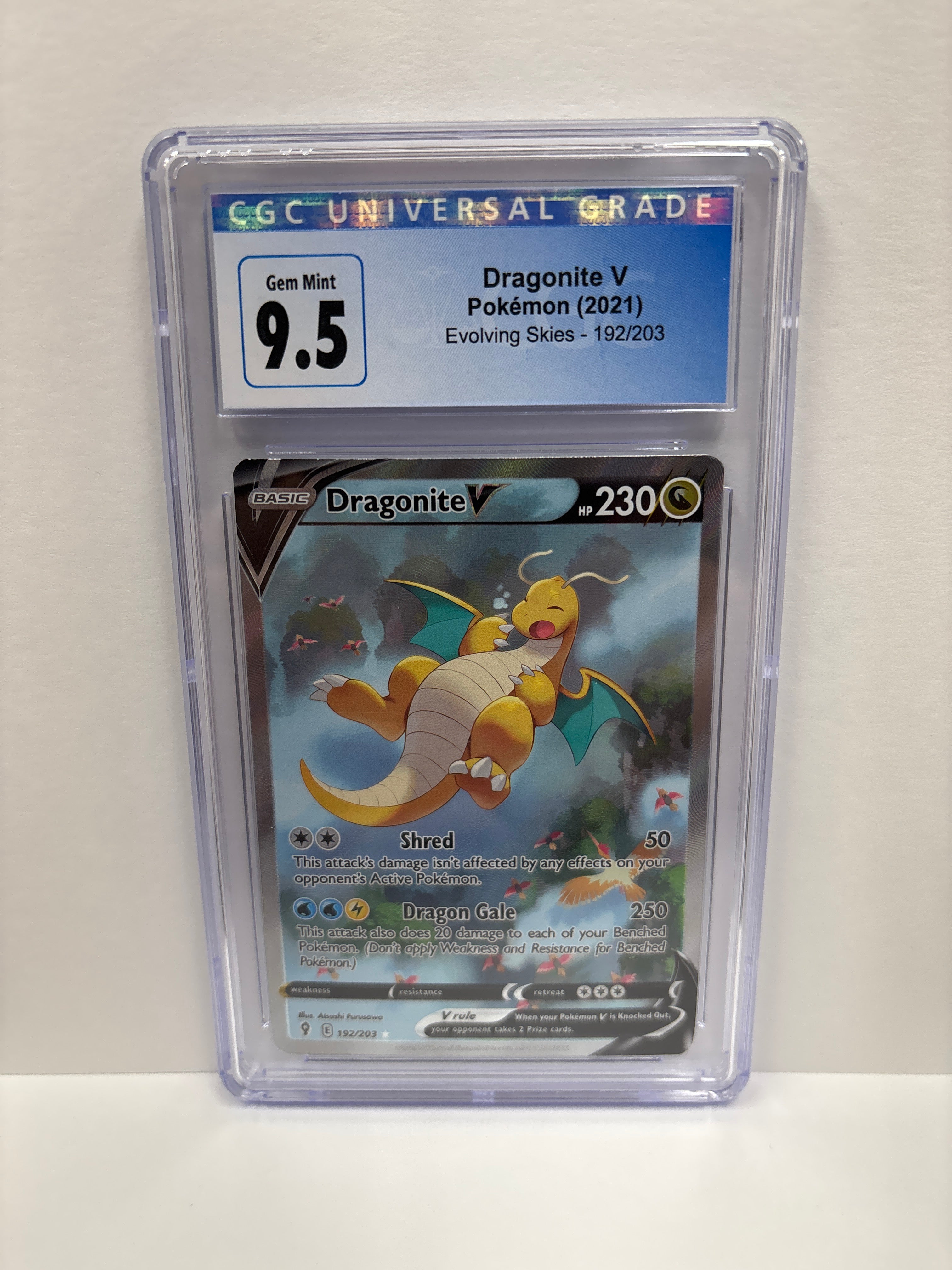 Pokemon Dragonite V 192/203 CGC 9.5 (Old Label) Zapp! Comics Pokemon Dragonite V 192/203 CGC 9.5 (Old Label) Zapp! Comics