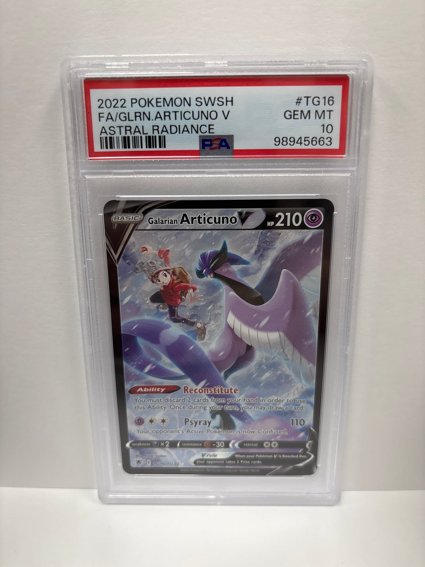 Pokemon Galarian Articuno V TG16/TG30 PSA 10