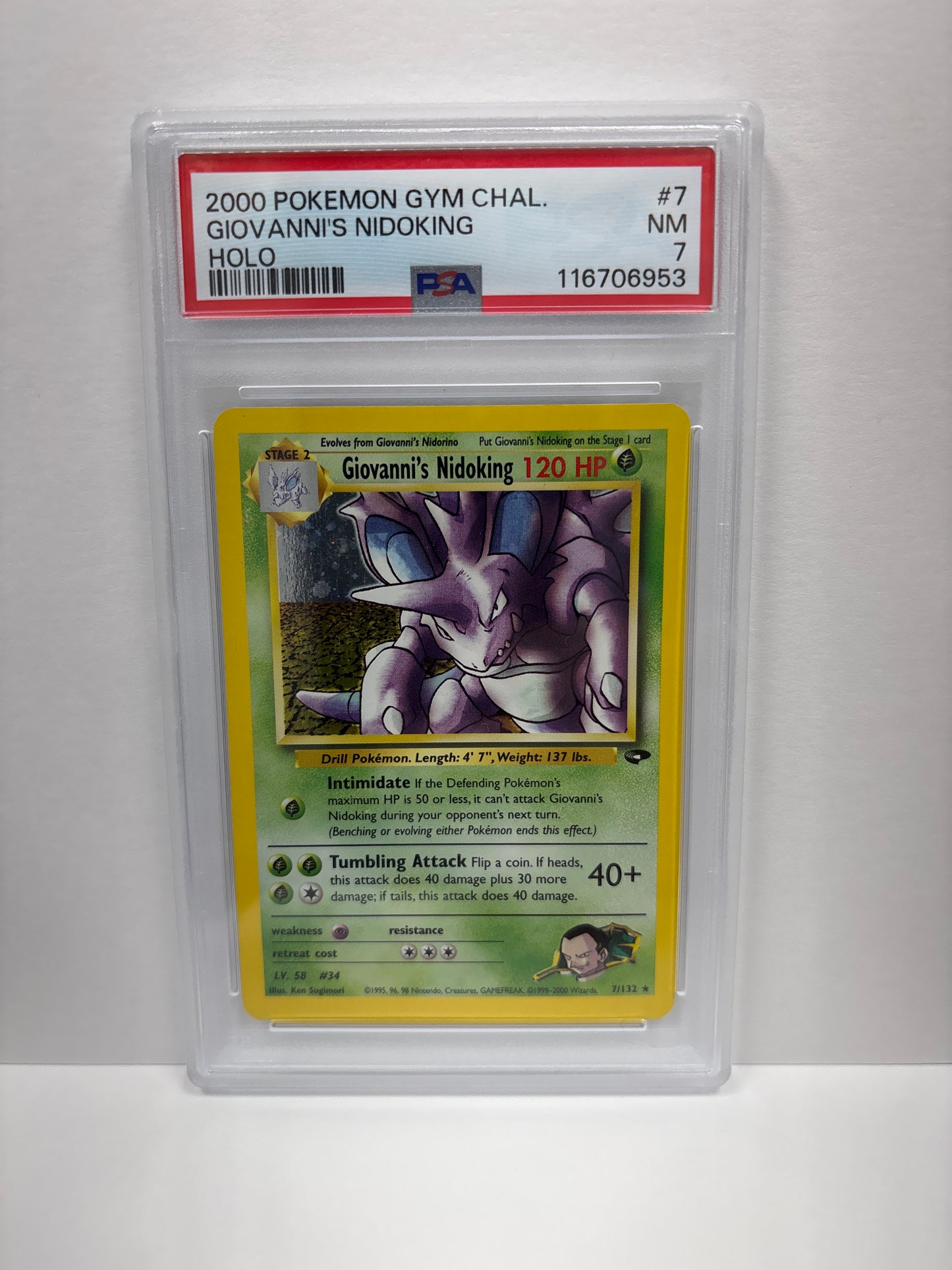 Pokemon Giovanni’s Nidoking 7/132 (2000) PSA 7
