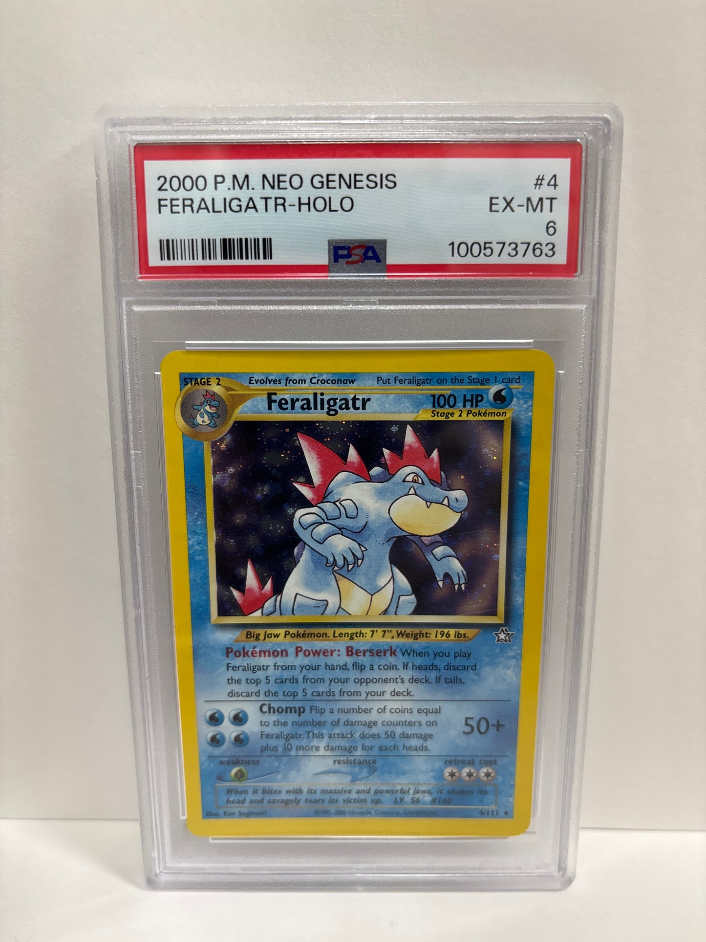 Pokemon Feraligatr 4/111 (2000) PSA 6