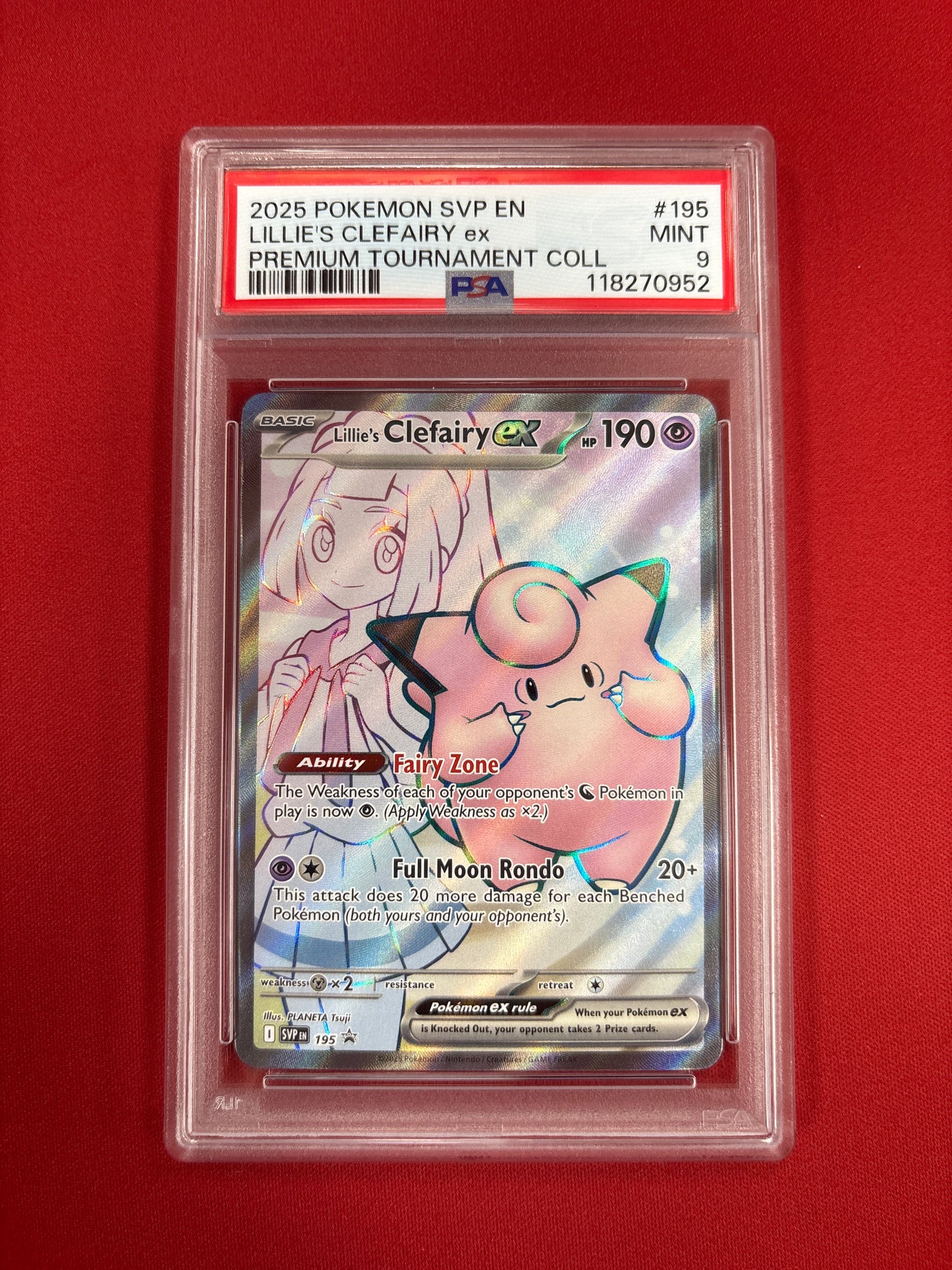Pokemon Lillie’s Clefairy ex 195 PSA 9