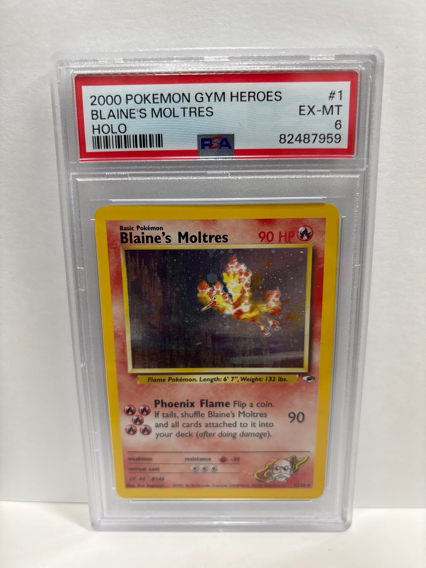 Pokemon Blaine’s Moltres 1/132 PSA 6