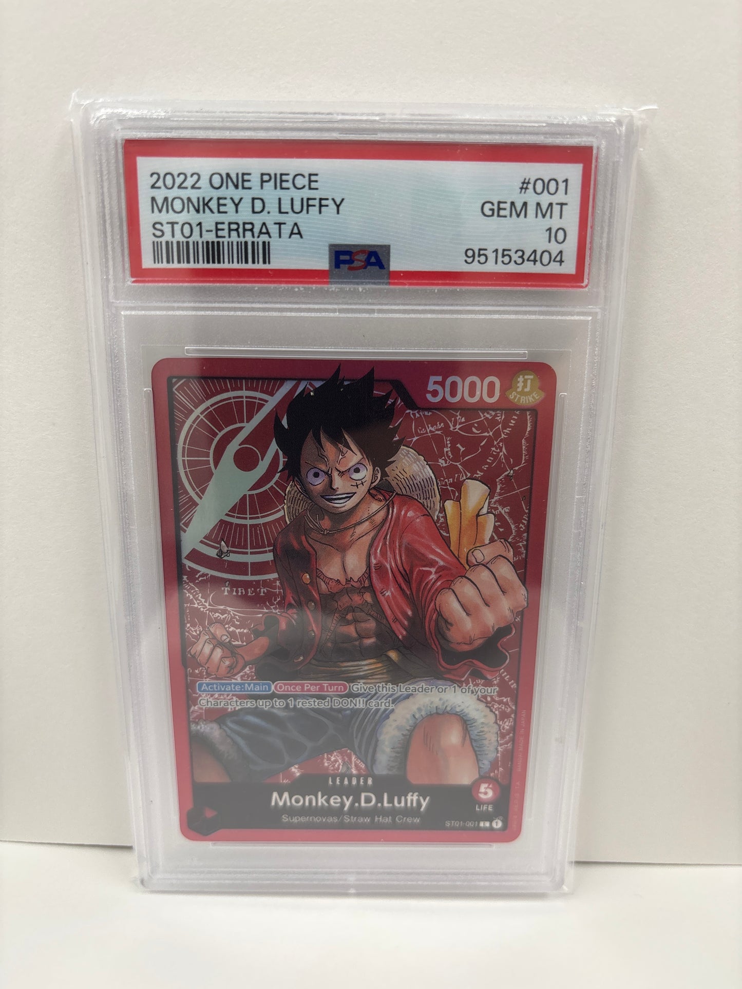 One Piece TCG Monkey D. Luffy ST01-001 PSA 10