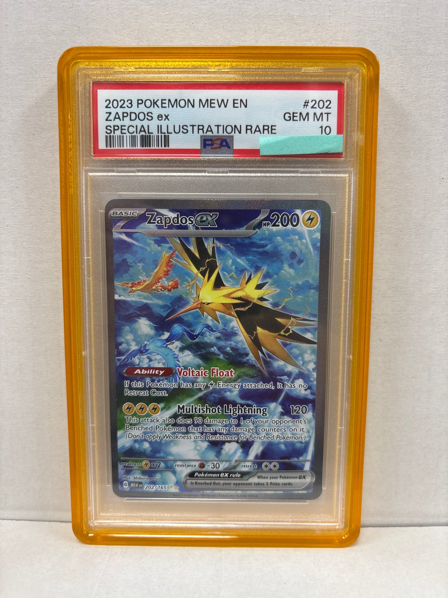 Pokemon Zapdos ex 202/165 PSA 10