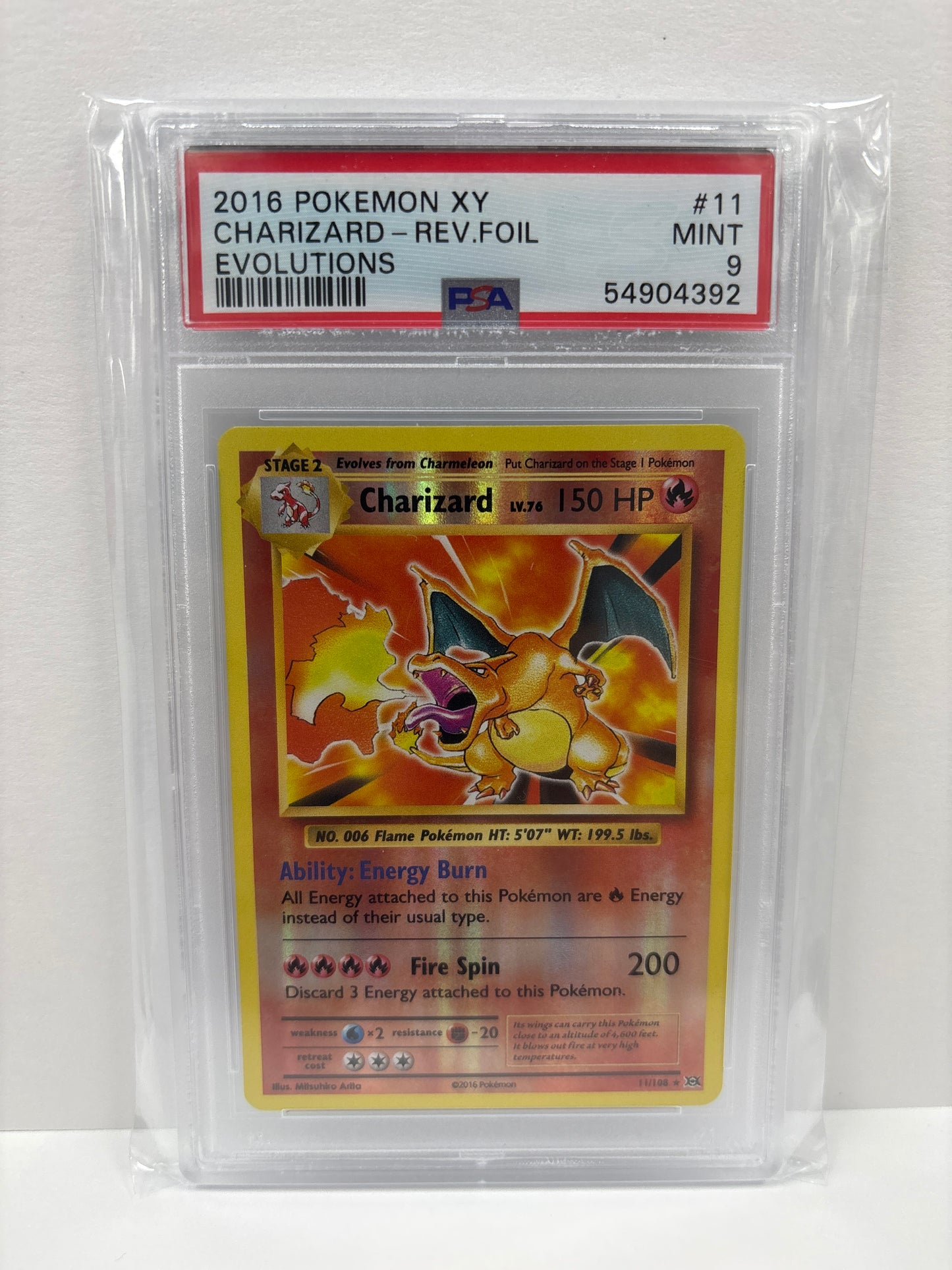 Pokemon Charizard 11/108 Reverse FOIL (2016) PSA 9