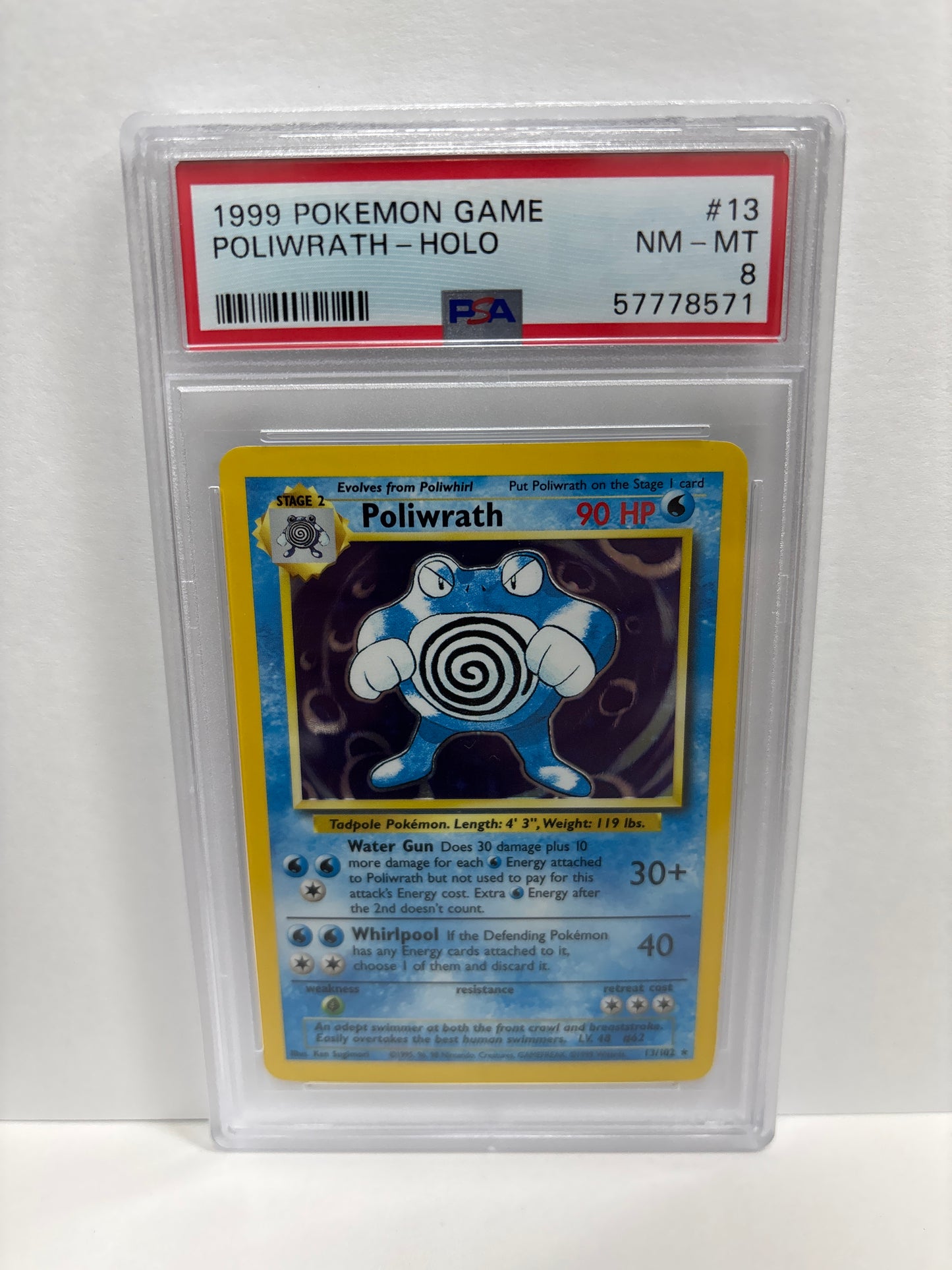 Pokemon Poliwrath 13/102 (1999) PSA 8