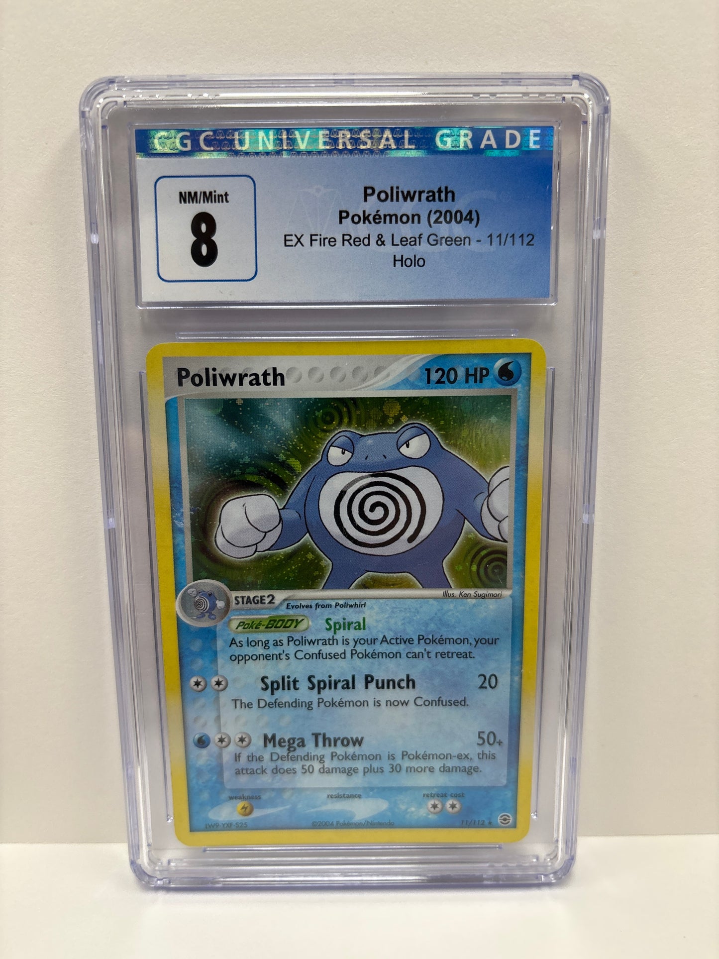 Pokemon Poliwrath 11/112 HOLO CGC 8 (Scratches on Slab)