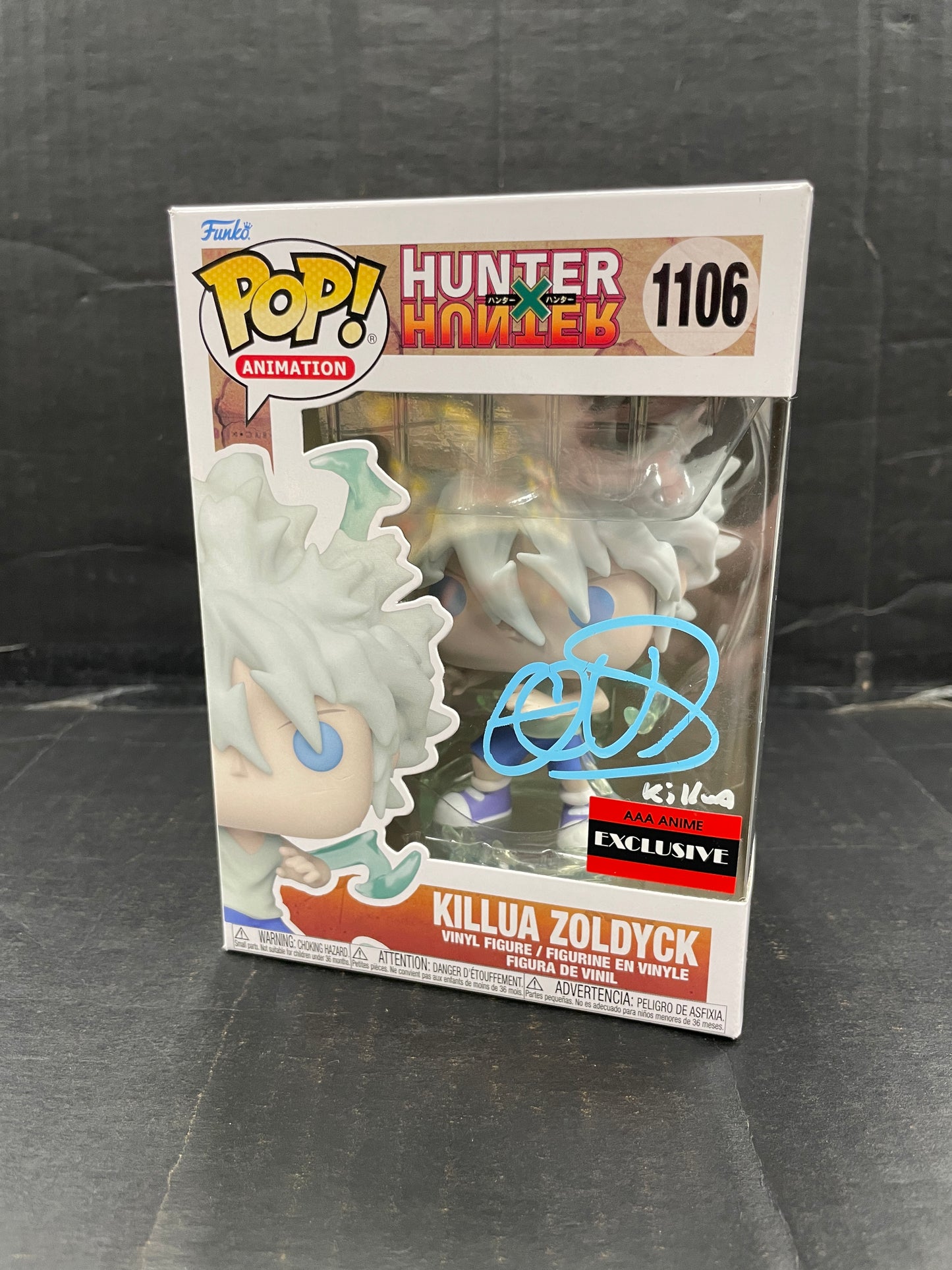 Funko Pop! Animation Hunter X Hunter Killua Zoldyck 1106 AAA Anime Exclusive SIGNED by Cristina Vee (Grade A)