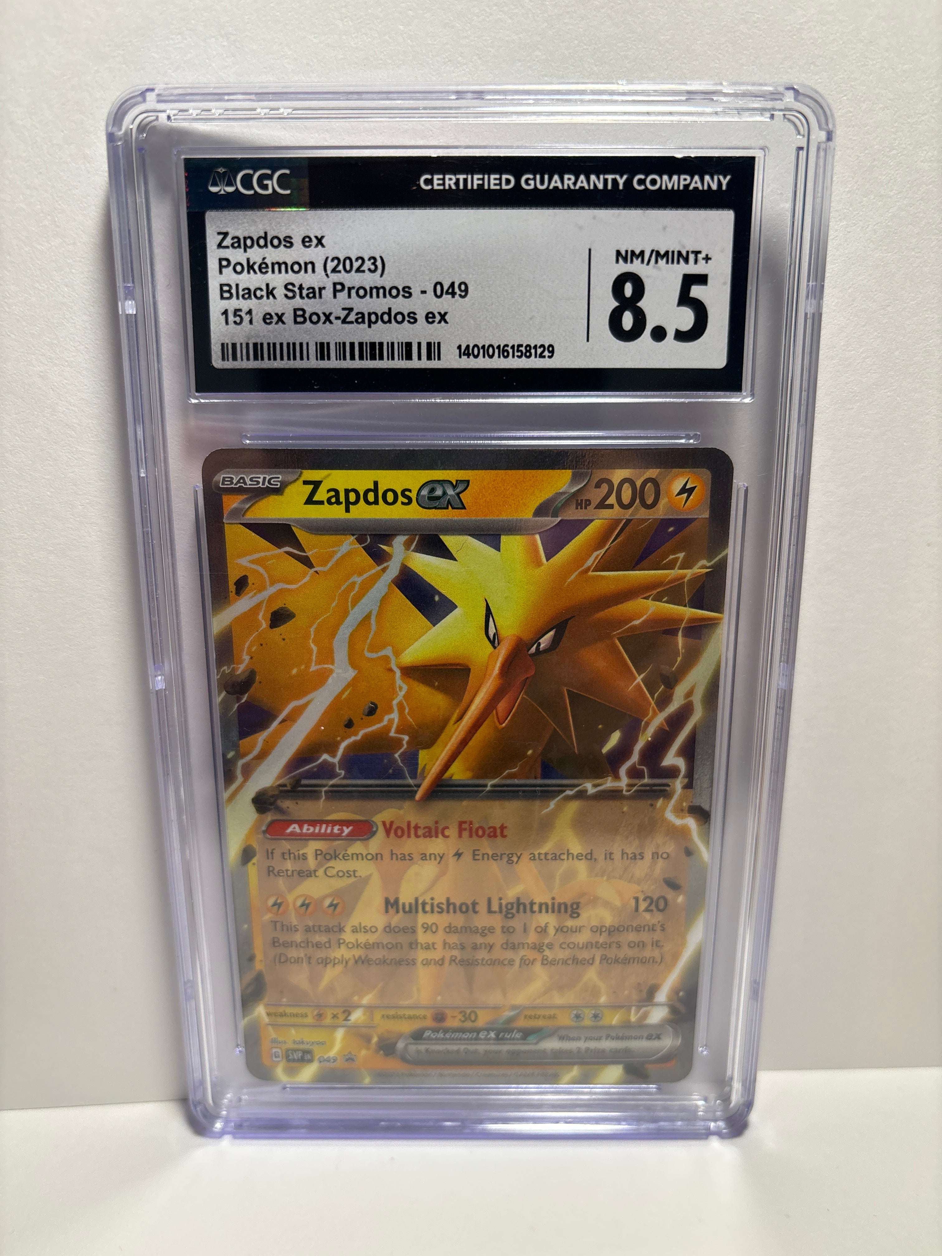 shiny zapdos pokemon card 2023 Pokemon SV Black Star Promo 49 Zapdos Ex - EGC 9