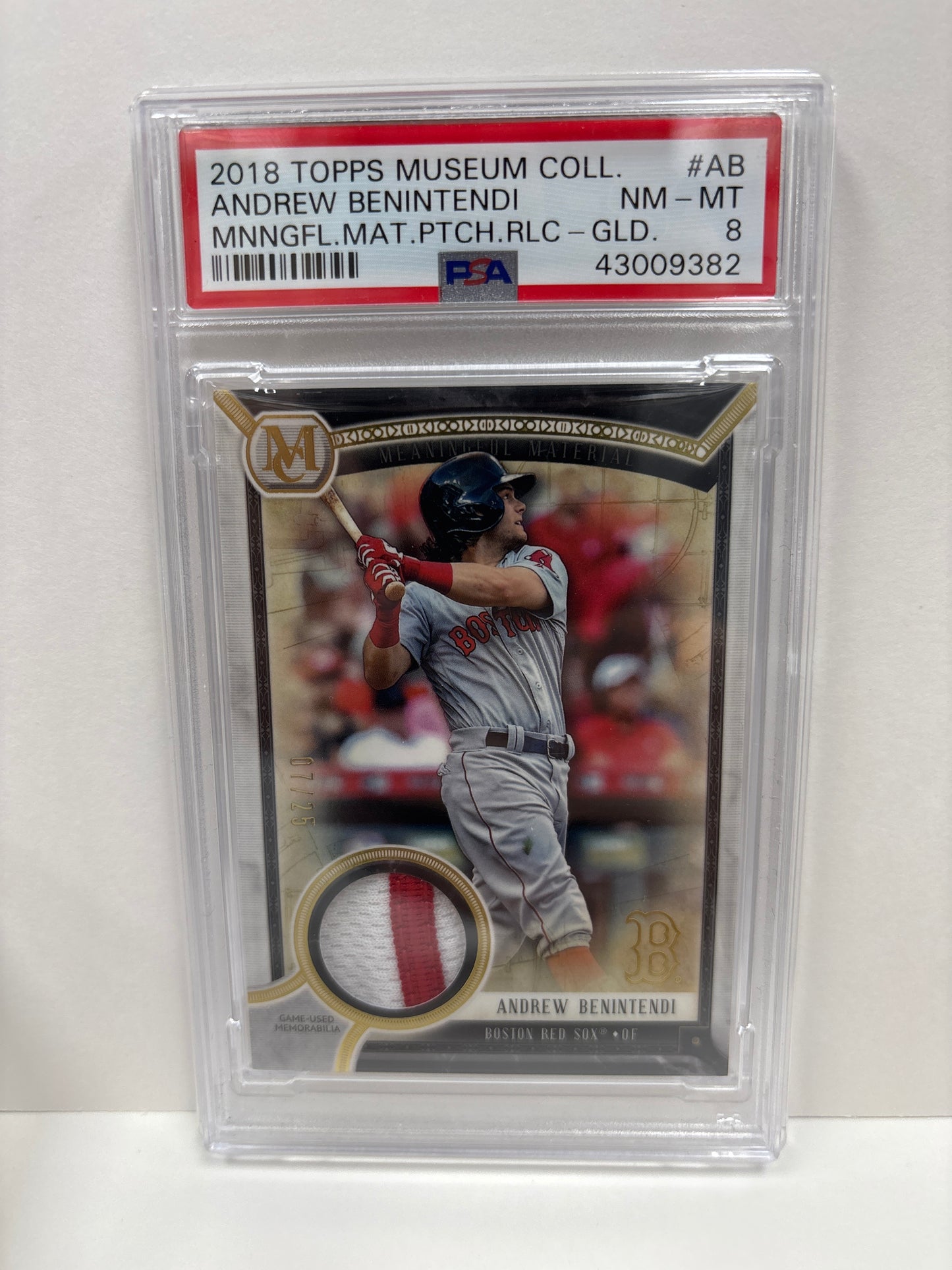 2018 Topps Museum Collection Andrew Benintendi MMR-AB PSA 8
