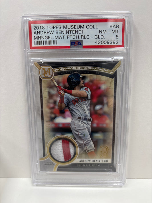 2018 Topps Museum Collection Andrew Benintendi MMR-AB PSA 8