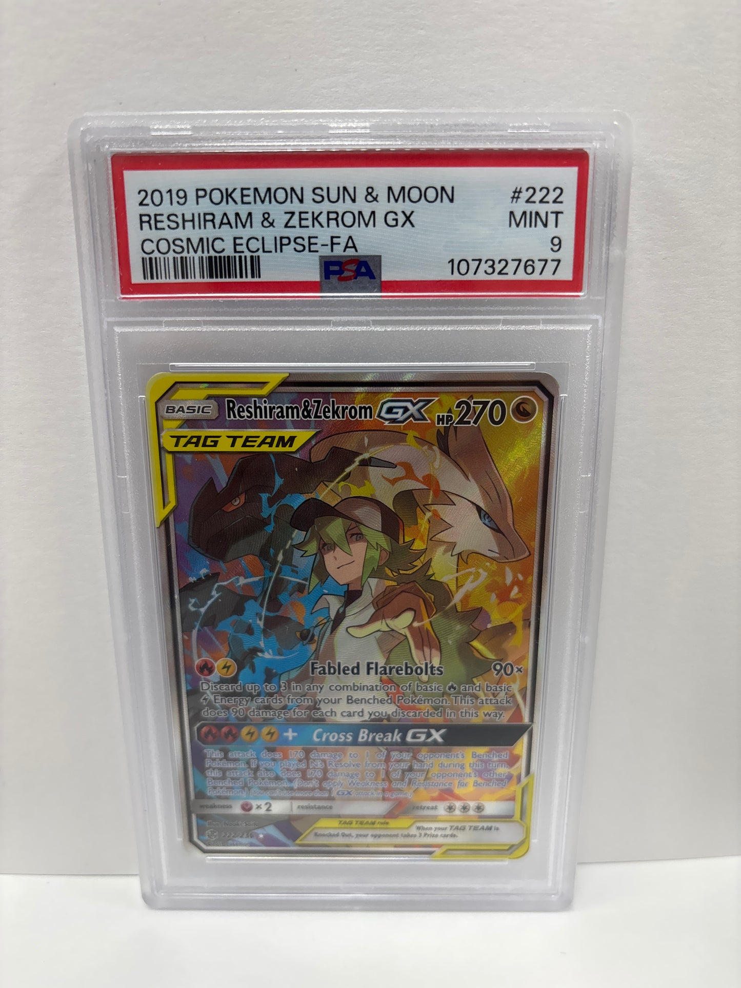Pokemon Reshiram & Zekrom GX 222/236 PSA 9